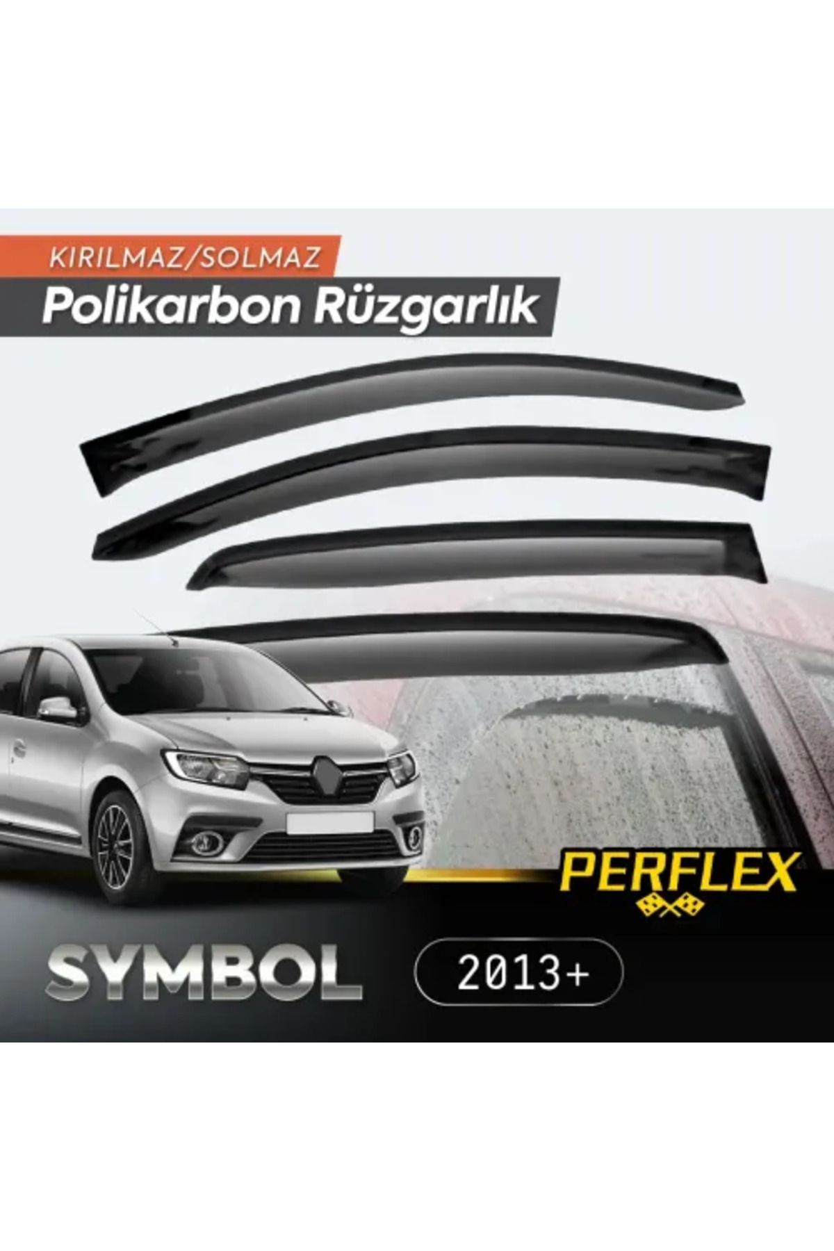 DENİZ Polikarbon Kırılmaz Rüzgarlık V2 Düz Renault Symbol 2013