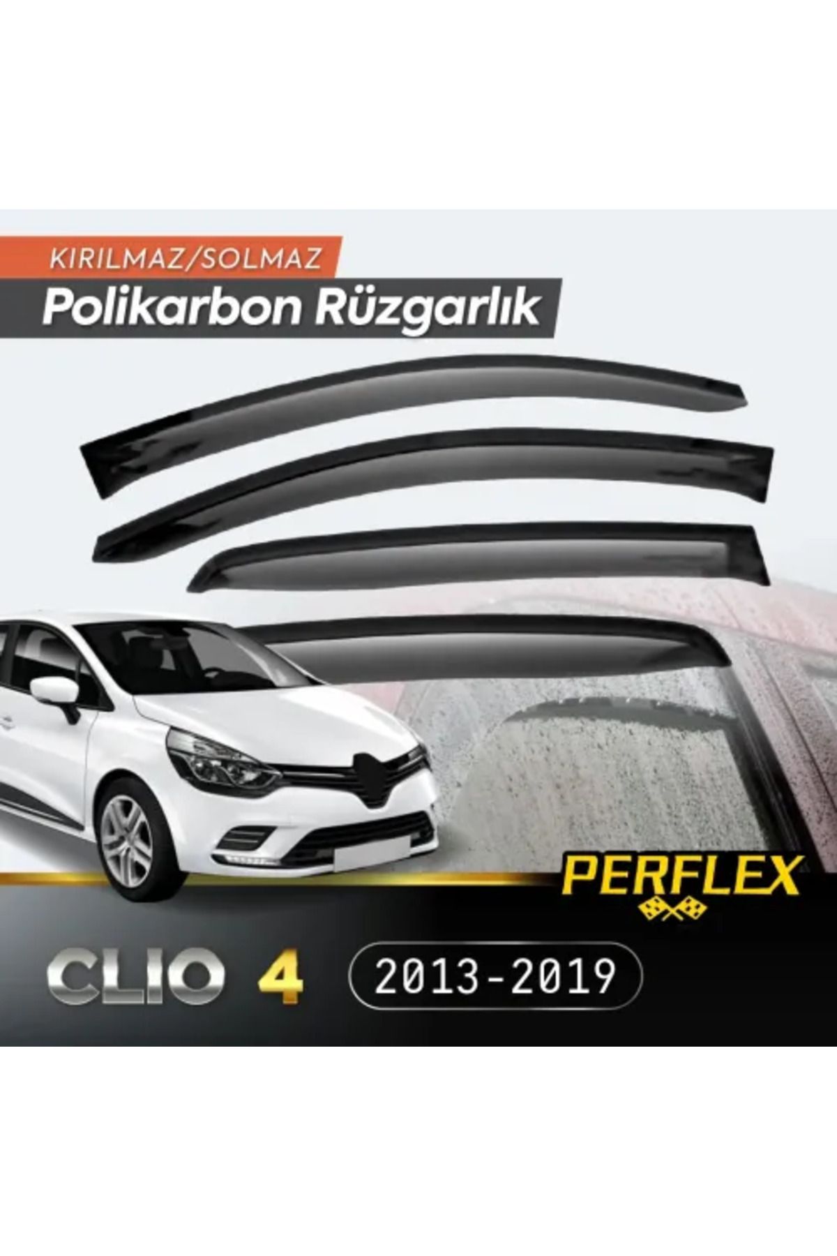 DENİZ Polikarbon Kırılmaz Rüzgarlık V2 Mugen Renault Clio 4 2013-2019