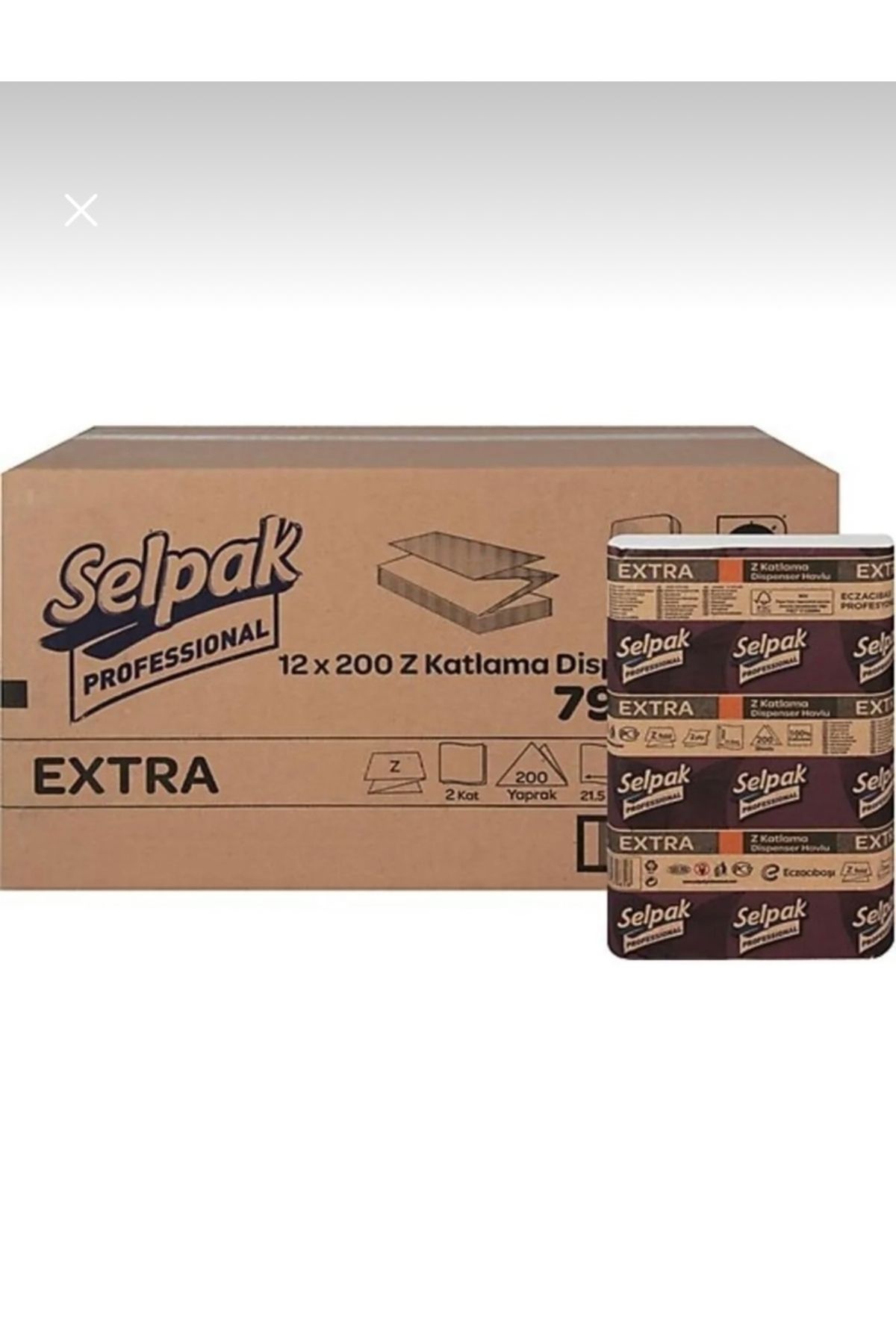 Selpak Professional Extra Z Katlama Dispenser Havlu  200’lü  12 Paket 1 Koli