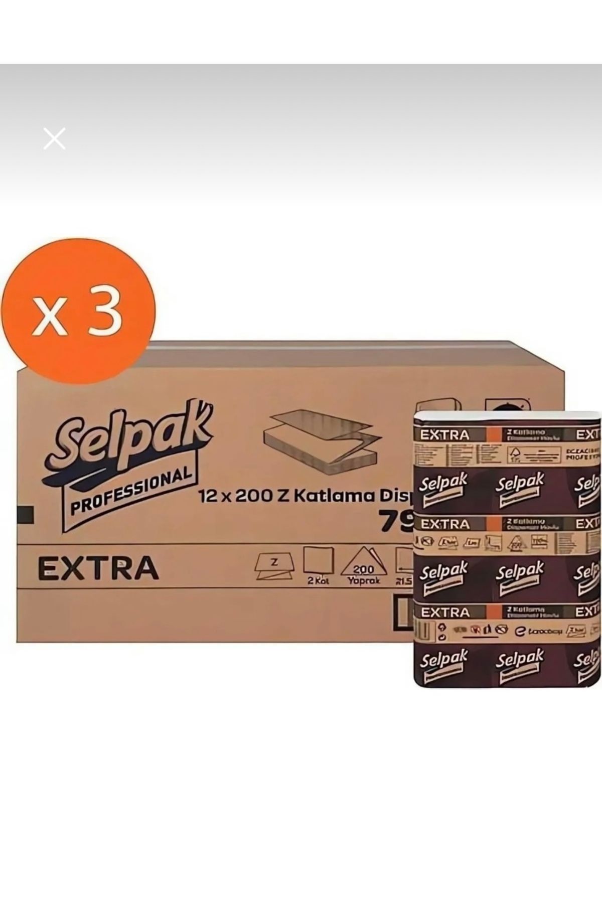 Selpak Professional Professional Extra Z Katlama Dispenser Havlu  200’lü  36 paket 3 koli