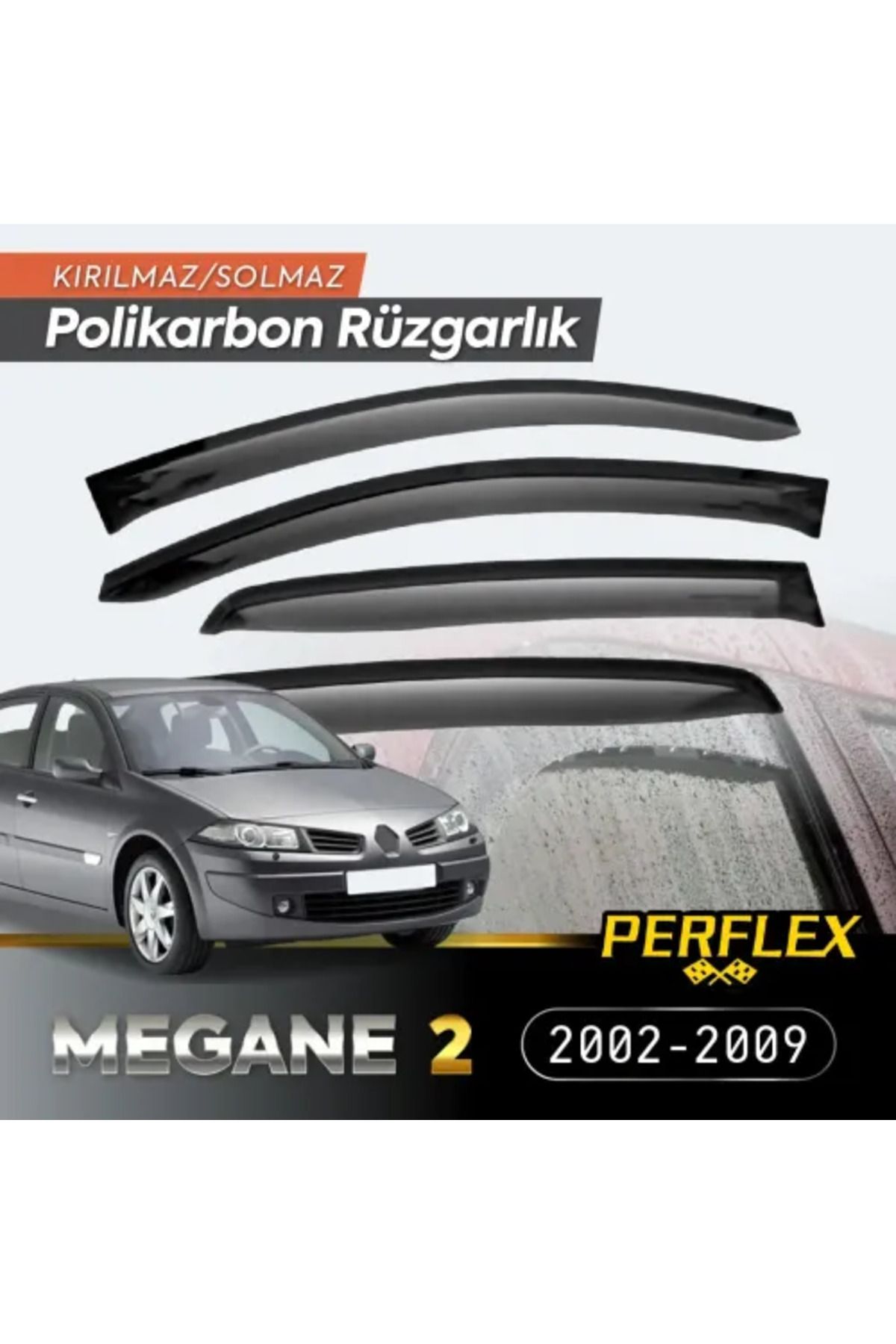 DENİZ Polikarbon Kırılmaz Rüzgarlık V2 Mugen Renault Megane 2 2002-2009