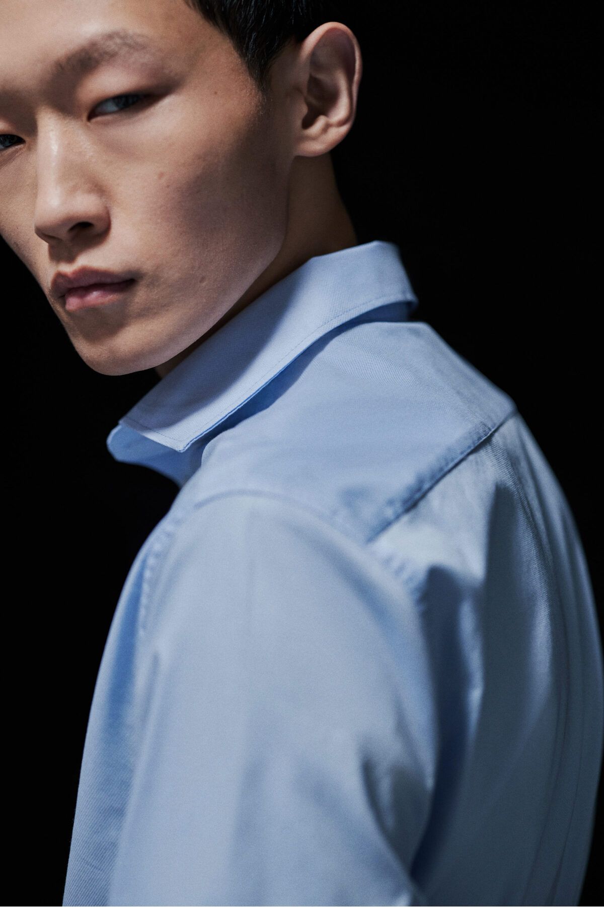پیراهن / بلوز دکمه دار آبی مردانه مناسب اورجینال H M H&M