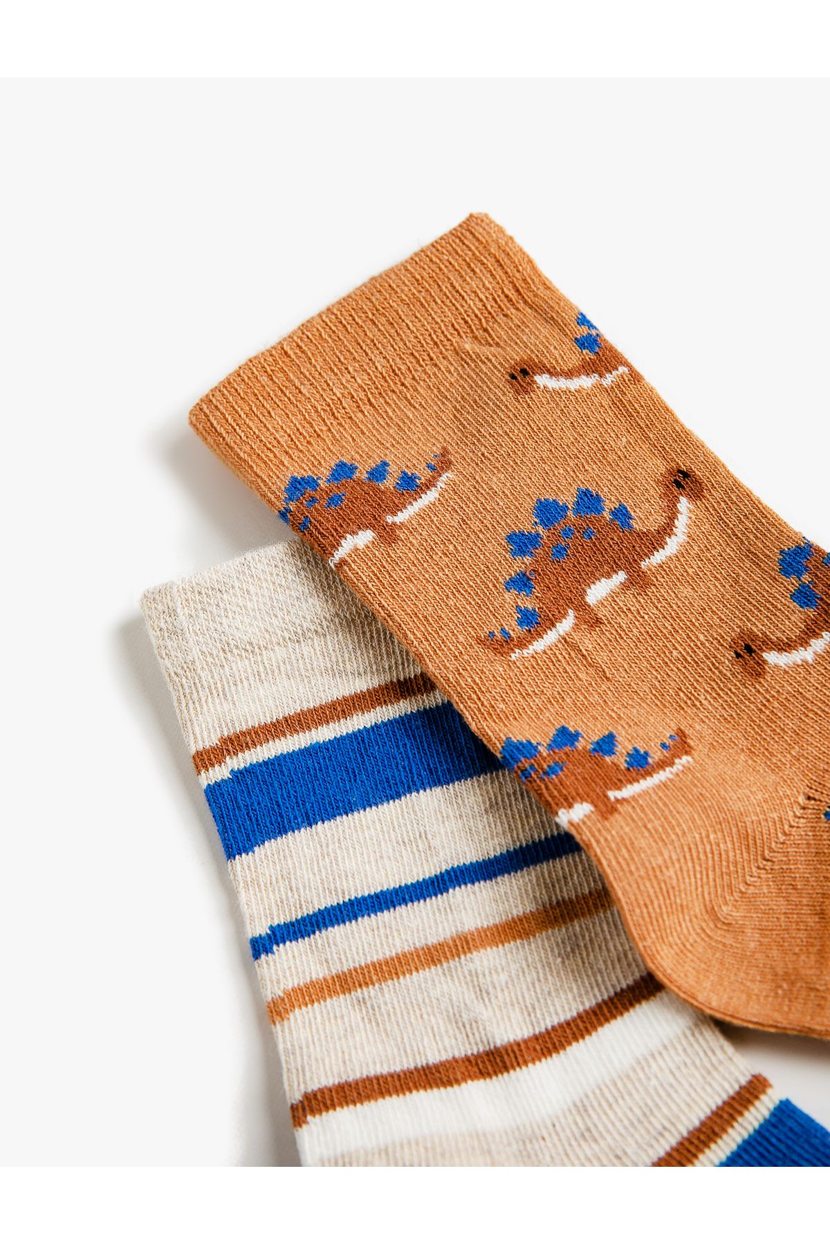 Koton-Socks Set of 2 Multicolored Dinosaur Printed 3