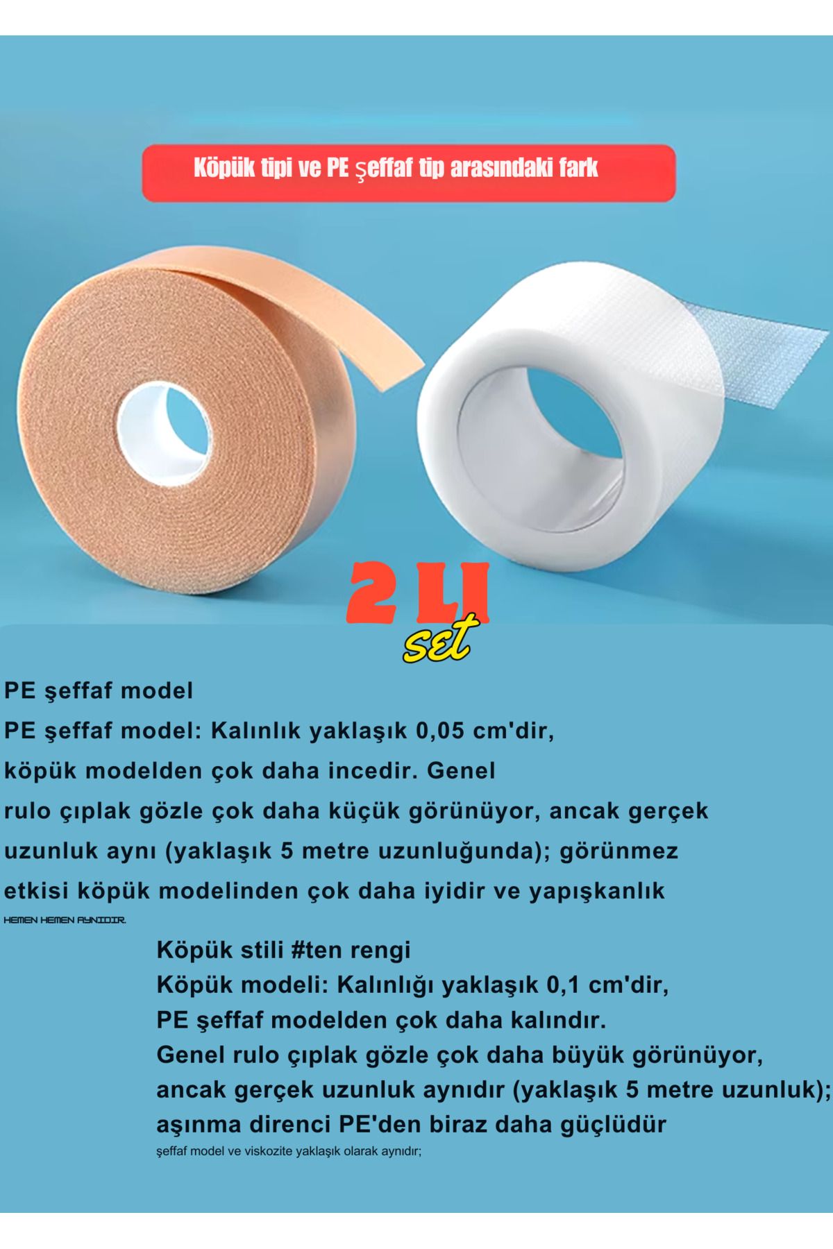 NutraBella Su Geçirmez Çok Fonksiyonlu Ayak Bakımı Bandajı - Yapışkanlı Elastik Topuk Sticker 2 Adet 2 Çeşit