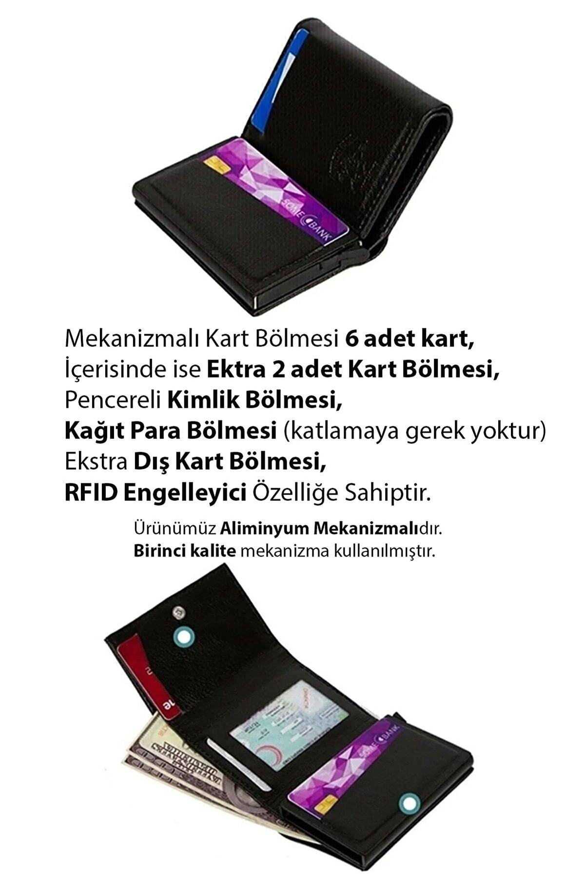 Linatigers Erkek Deri Portföy Seyahat Traş Siyah El Çanta Ve Alüminyum Mekanizmalı Kartlık görsel 5