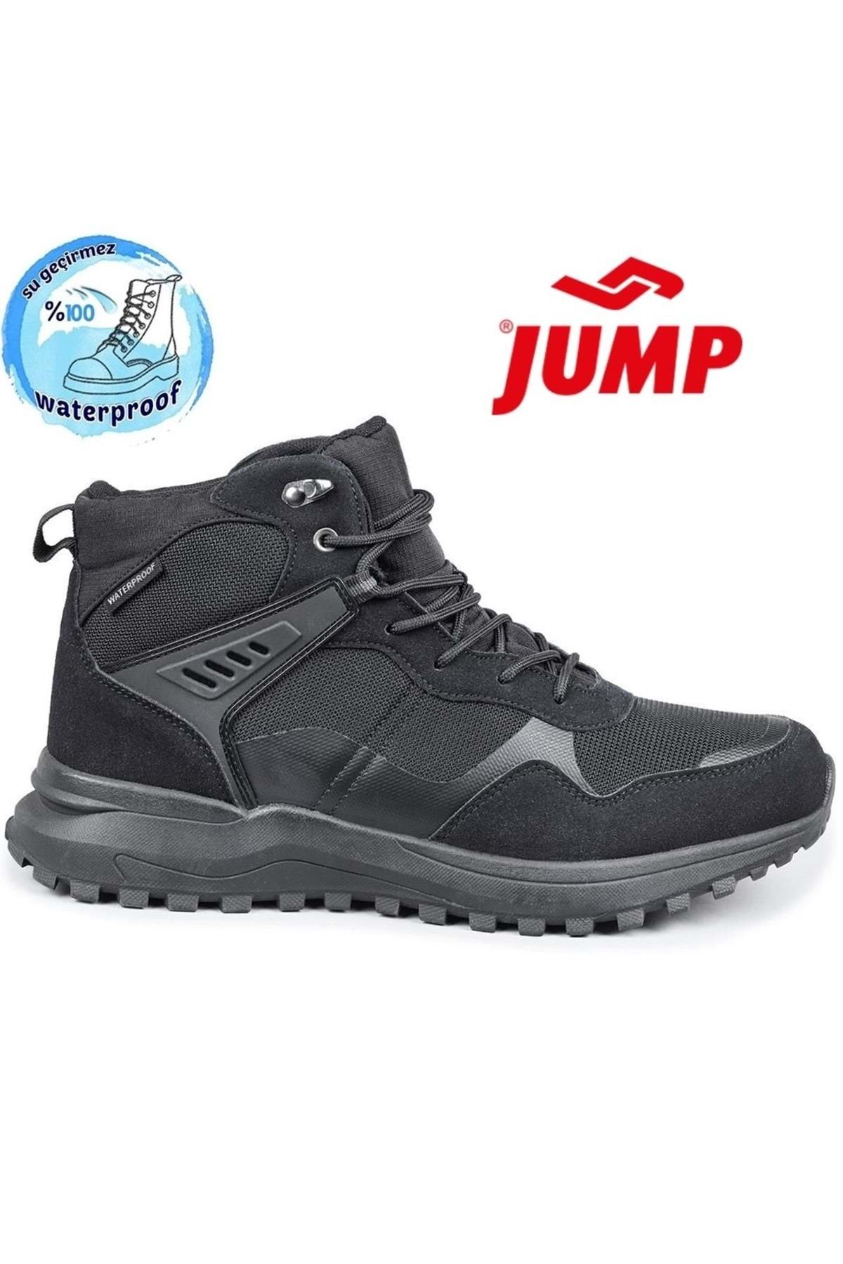 Kocamanlar Ayakkabı Jump 28655 WaterProof Kaymaz Taban Ortopedik Erkek Bot SİYAH