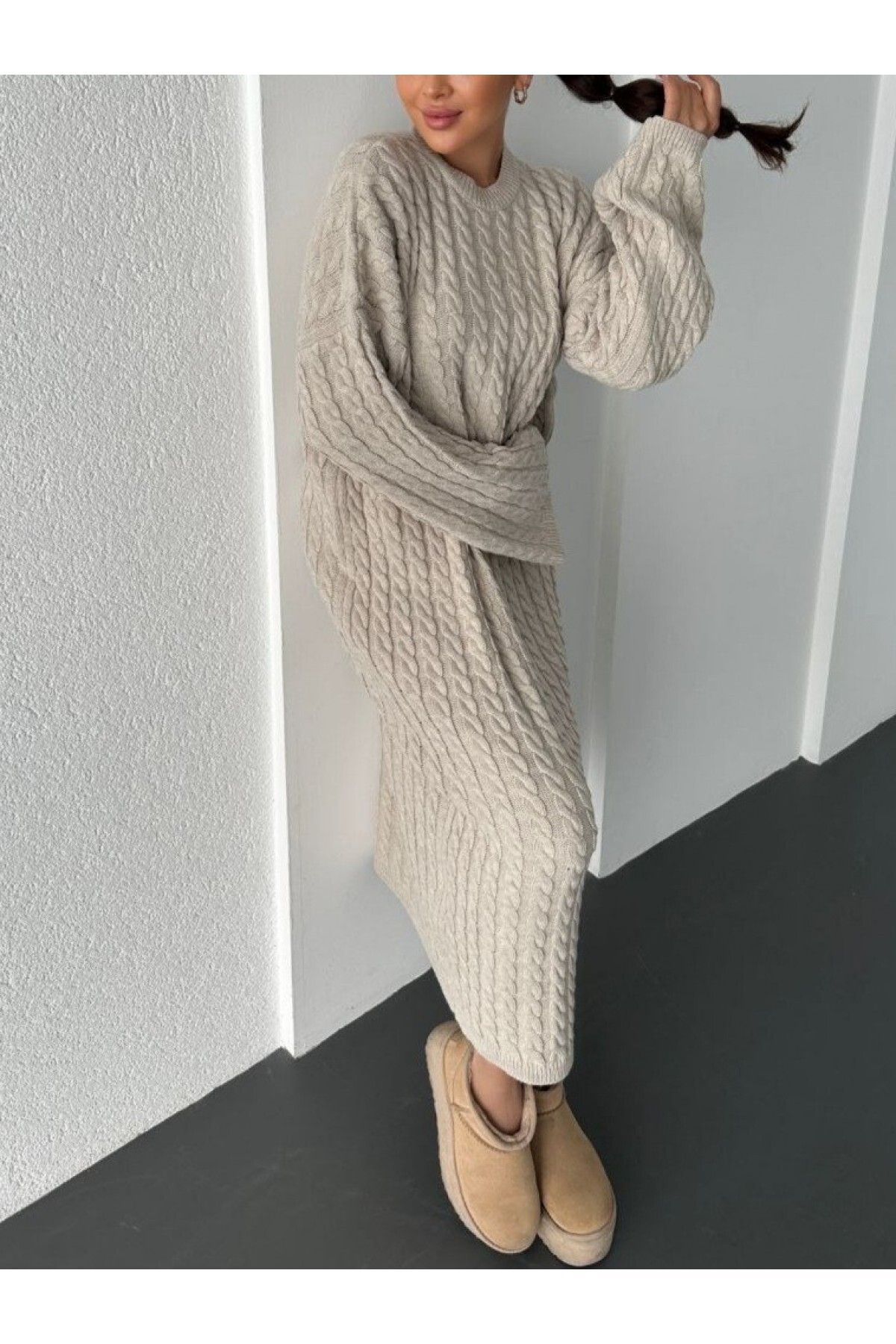 Modamorfo-Hair Knitted Knitwear Dress 3