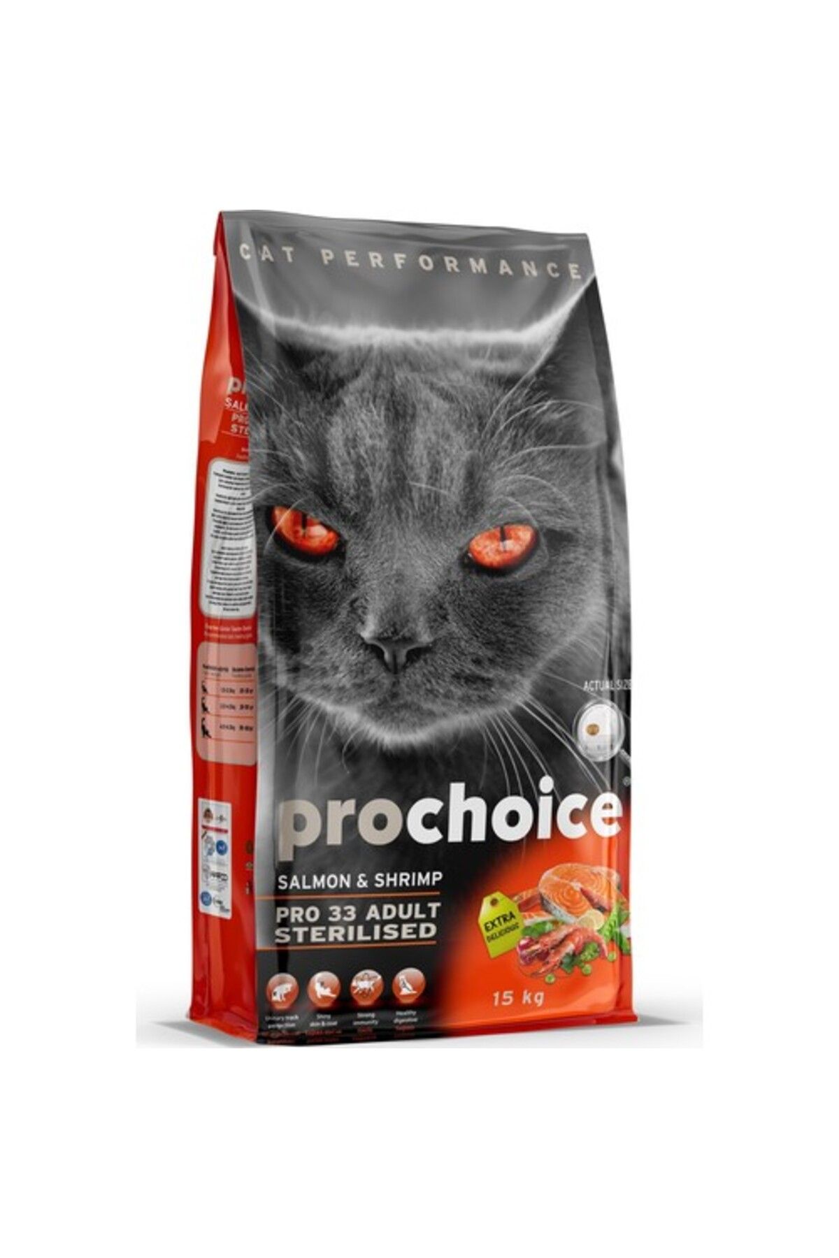 ProChoice Pro33 Kısırlaştırılmış Somonlu Karidesli 15 Kg Kedi Maması