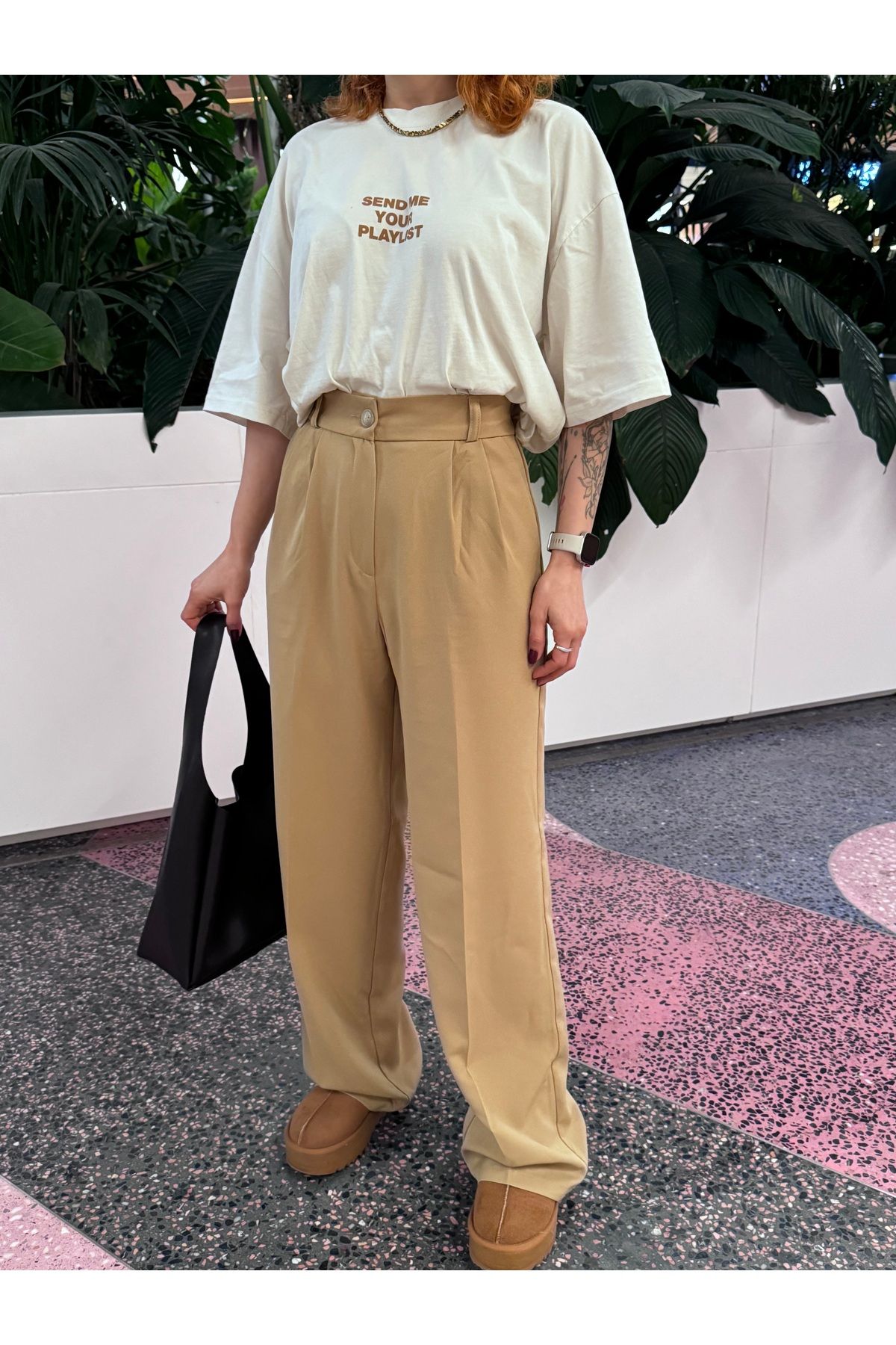 Bak'ap-Premium High Waist Pleated Plaszo Fabric Pants 2