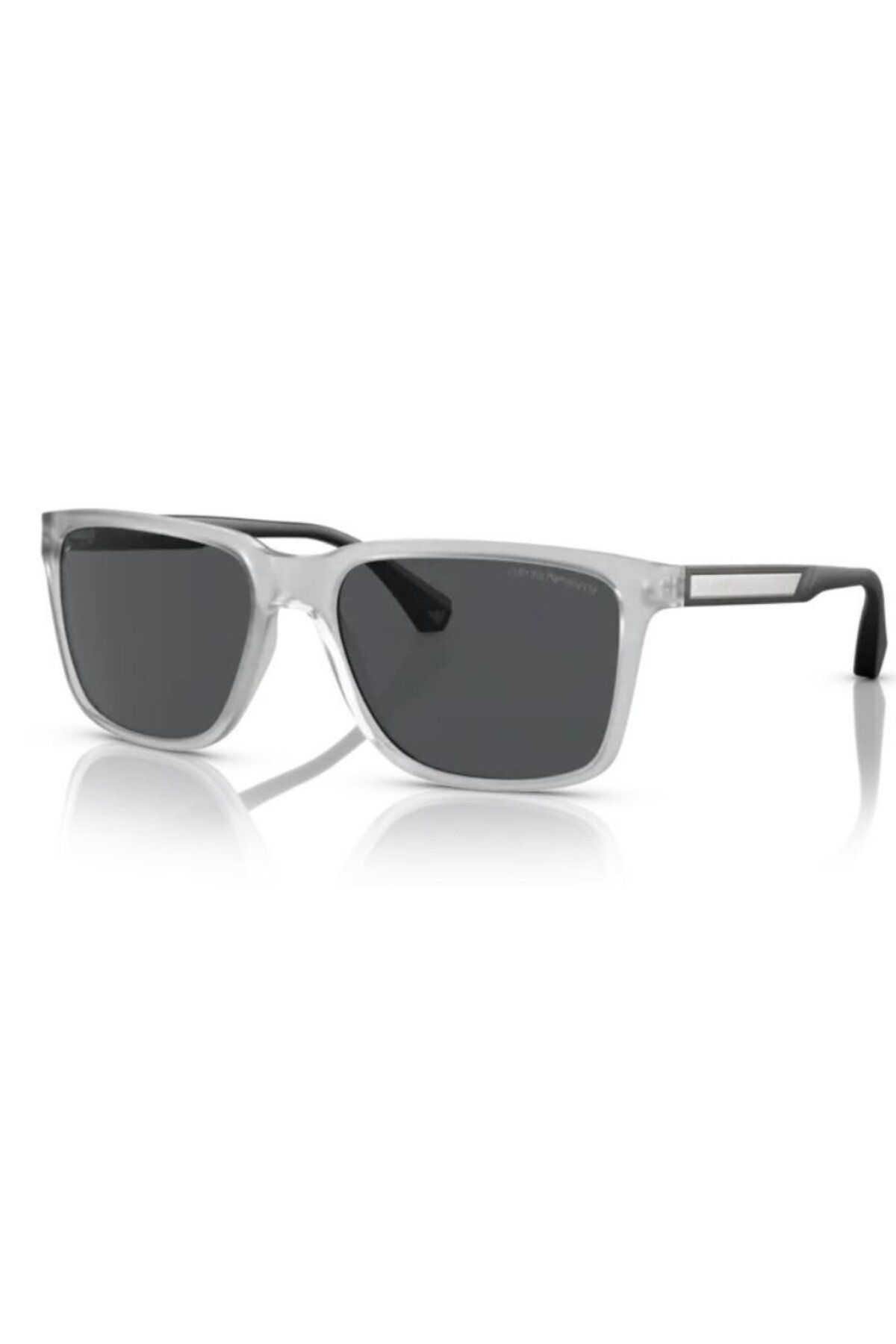 Emporio Armani-Matte Trasparent Grey Sunglasses 4047 1