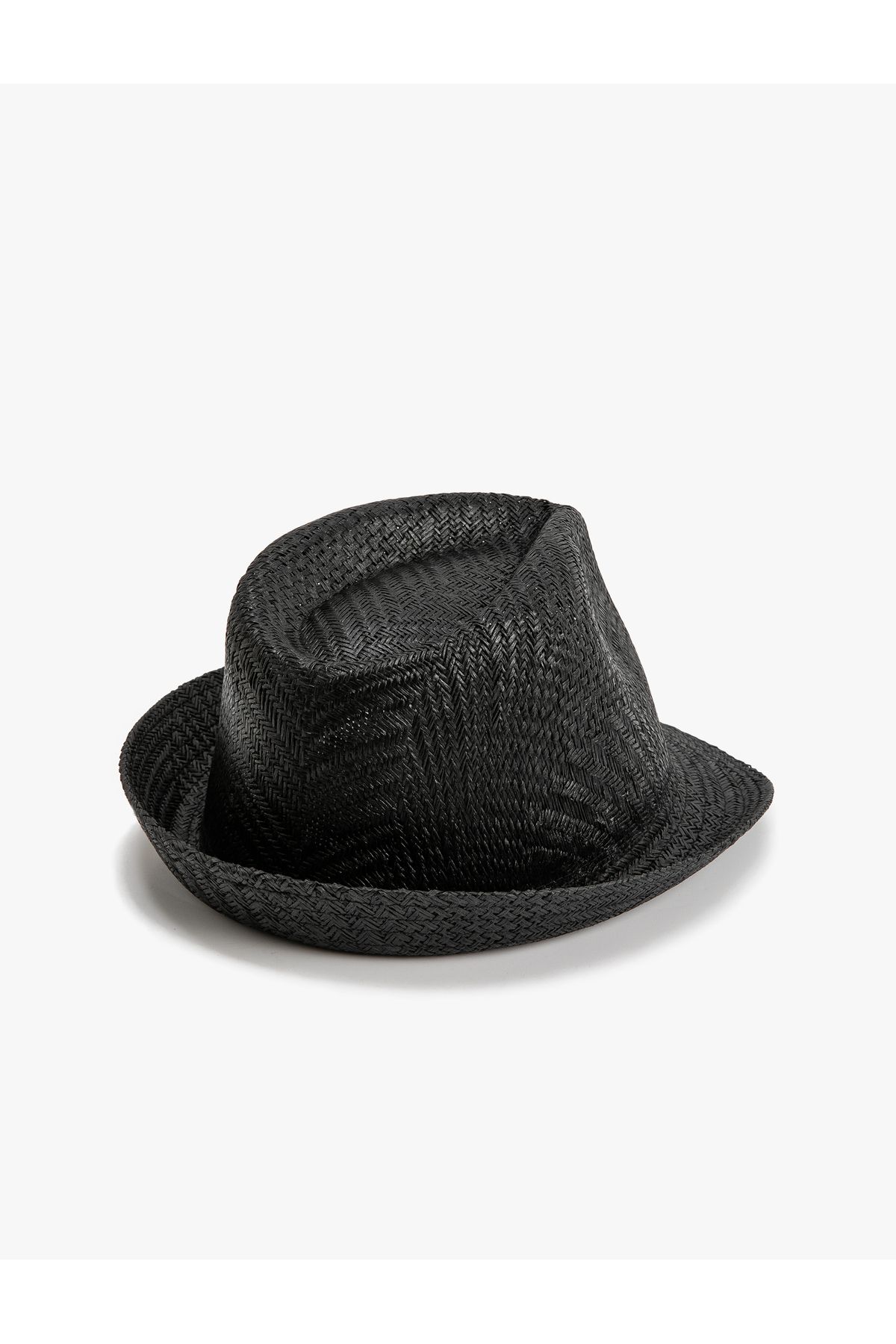 Koton-Straw Fedora Hat with Knitted Motif 2