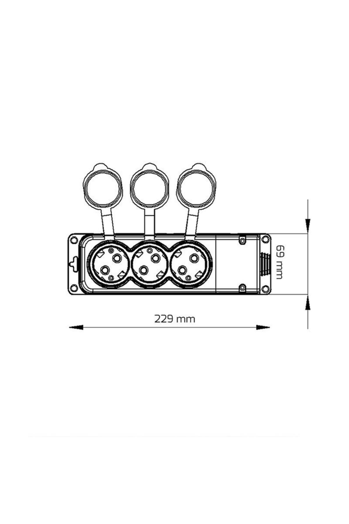 Bylion-3-Piece Monophase Rubber Socket - 16A Ip44 Black 6