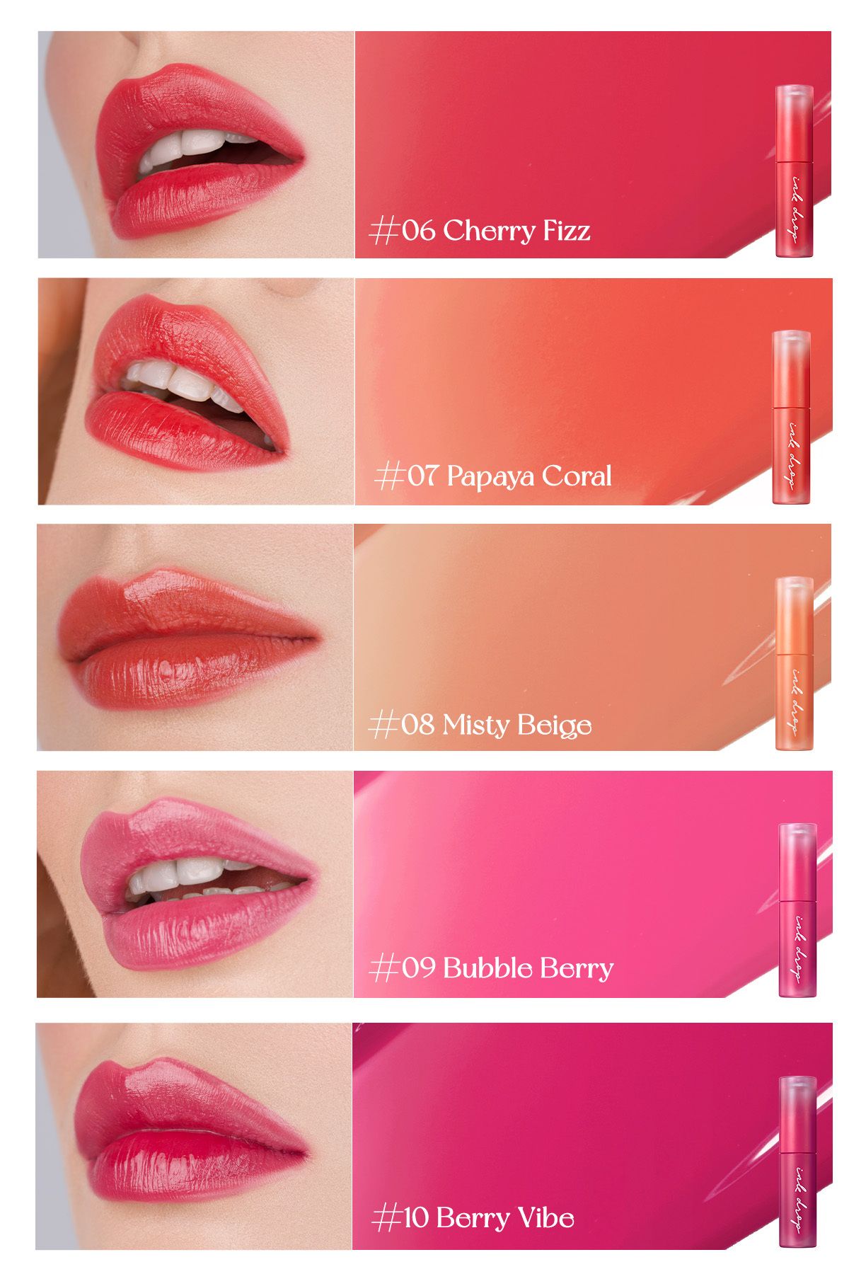 PERIPERA-Tint Peripera Ink Mood Drop Tint with Long-Lasting Bright Lasting in Vibrant Colors(09 Bubble Berry) 4