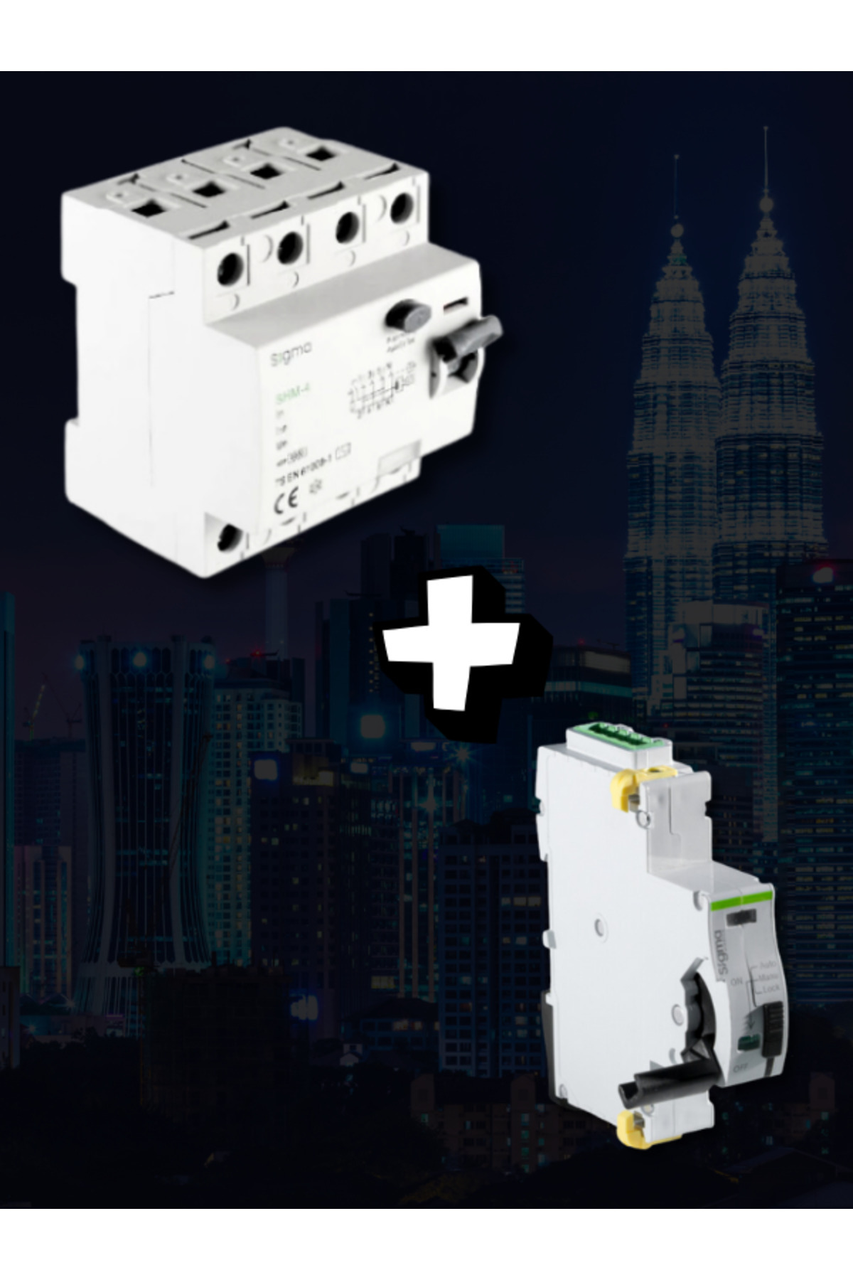 Sigma Set - Otomatik Yeniden Kurma Ünitesi Scrc03 4x 40a 30 Ma Kaçak Akım Rölesi