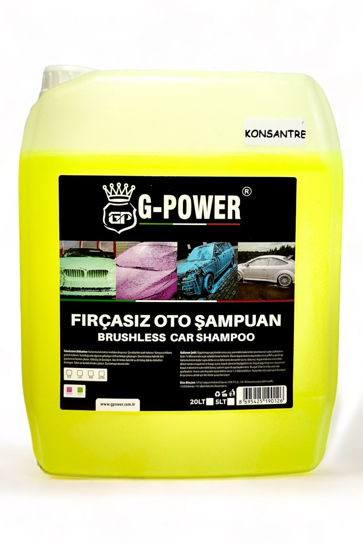 G POWER Fırçasız Cilalı Oto Şampuanı 1/60 Konsantre 5 KG YP01