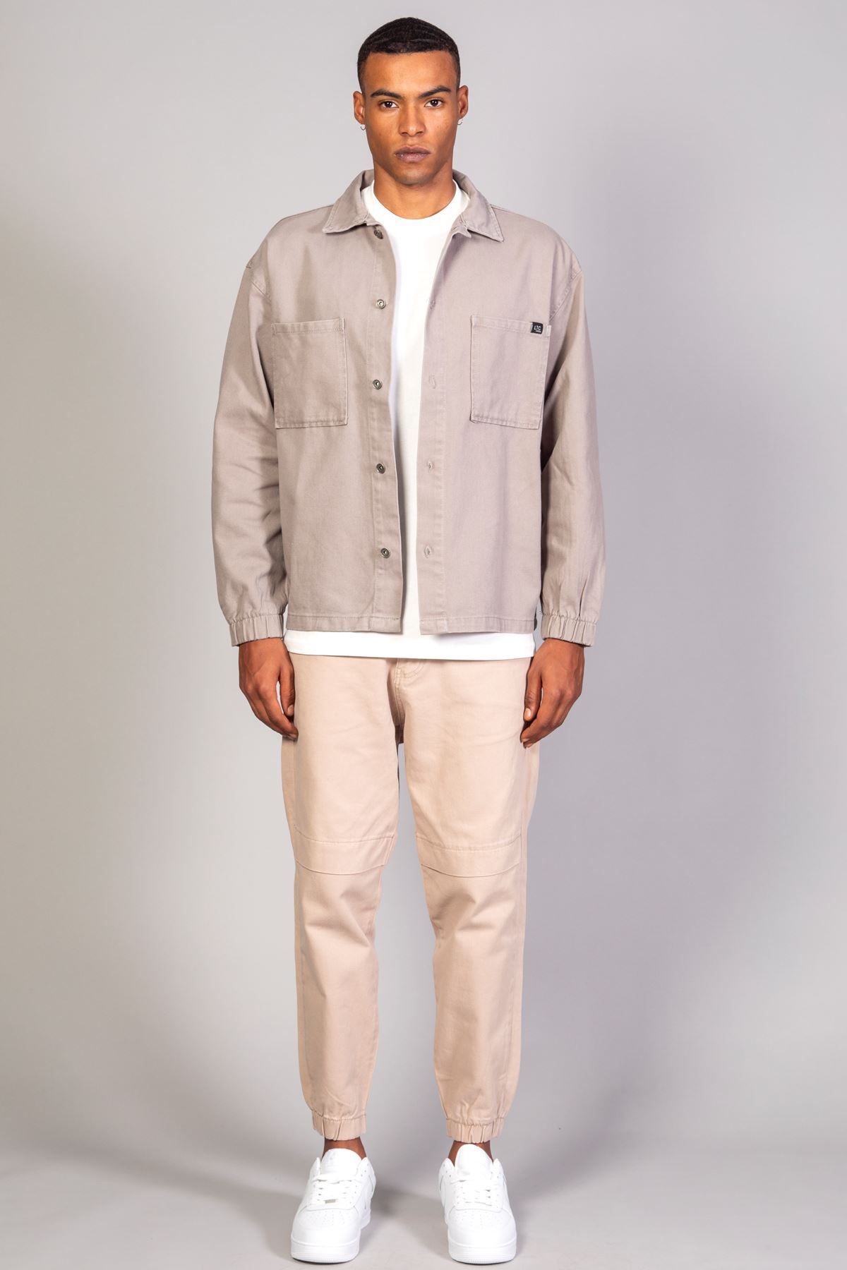 کت خاکستری مردانه مدل پیراهن ژاکت دودی جین بزرگ LTC Jeans