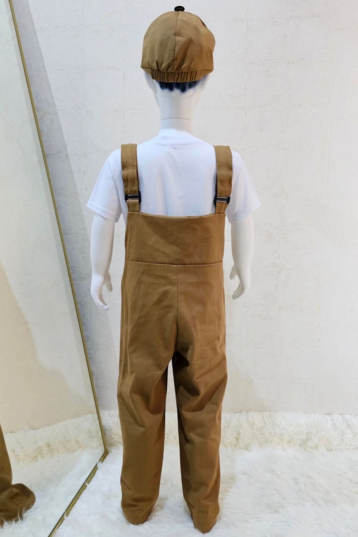 Kostüm Sarayı-Tan Colored Gardener Jumpsuit and Hat Set 3