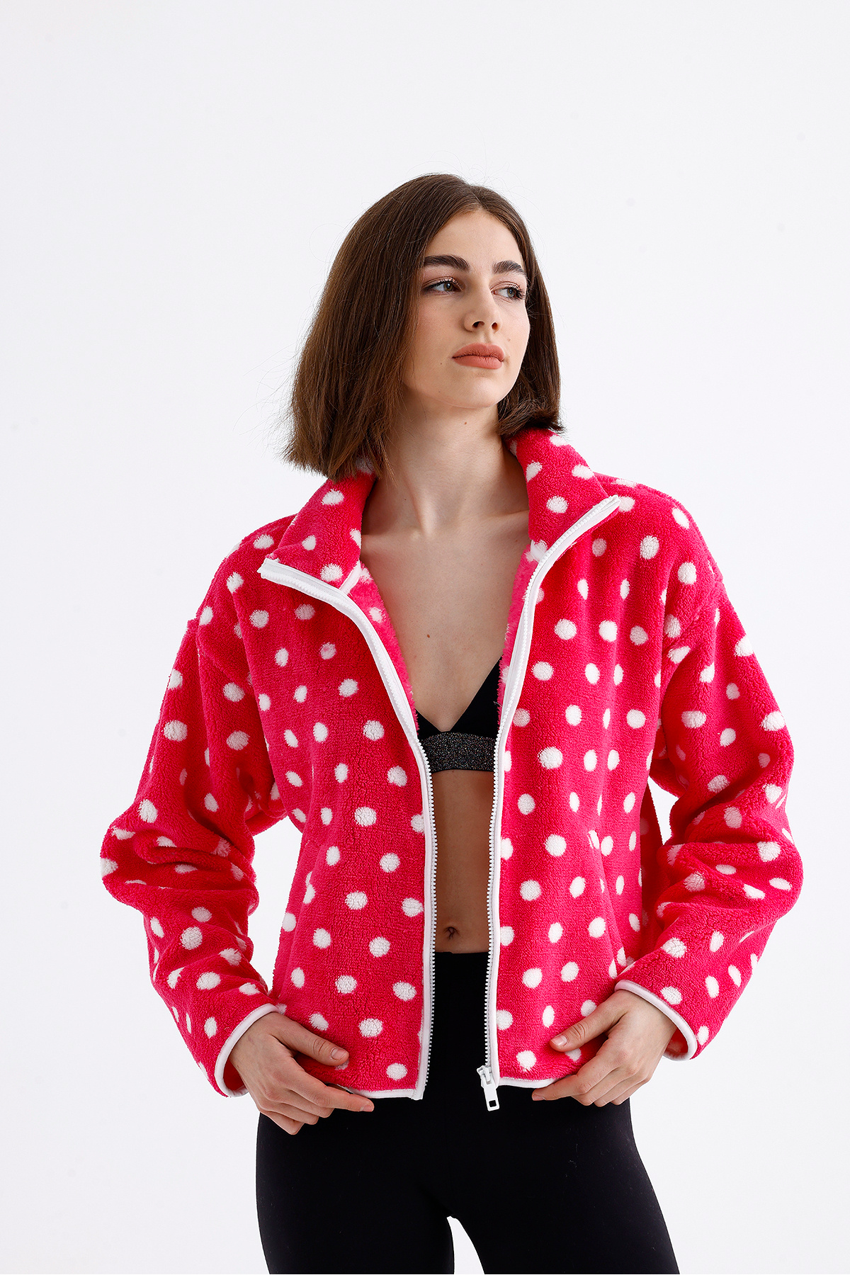 Magic Form-Fleece Zippered Short Dressing Gown - 44820 1