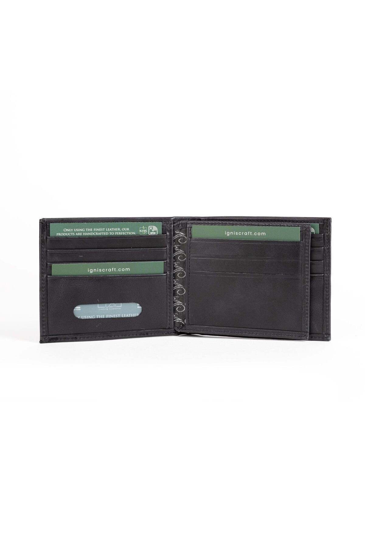 Ignis Craft-Black Genuine Leather Men's Wallet with Rfid Protection | Minimalist |   Companion Obsidian 6
