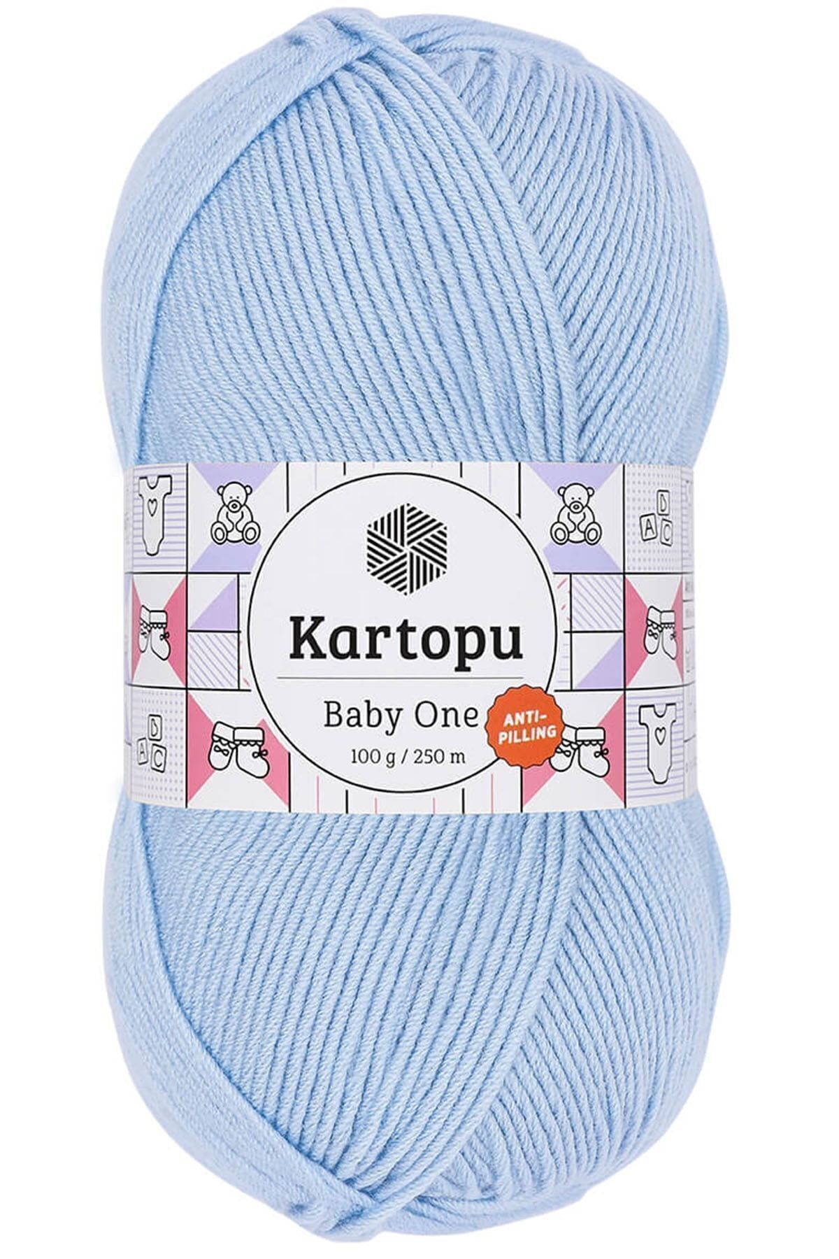 Kartopu-صوف أطفال أزرق - خالي من الريش، Baby One K544 1