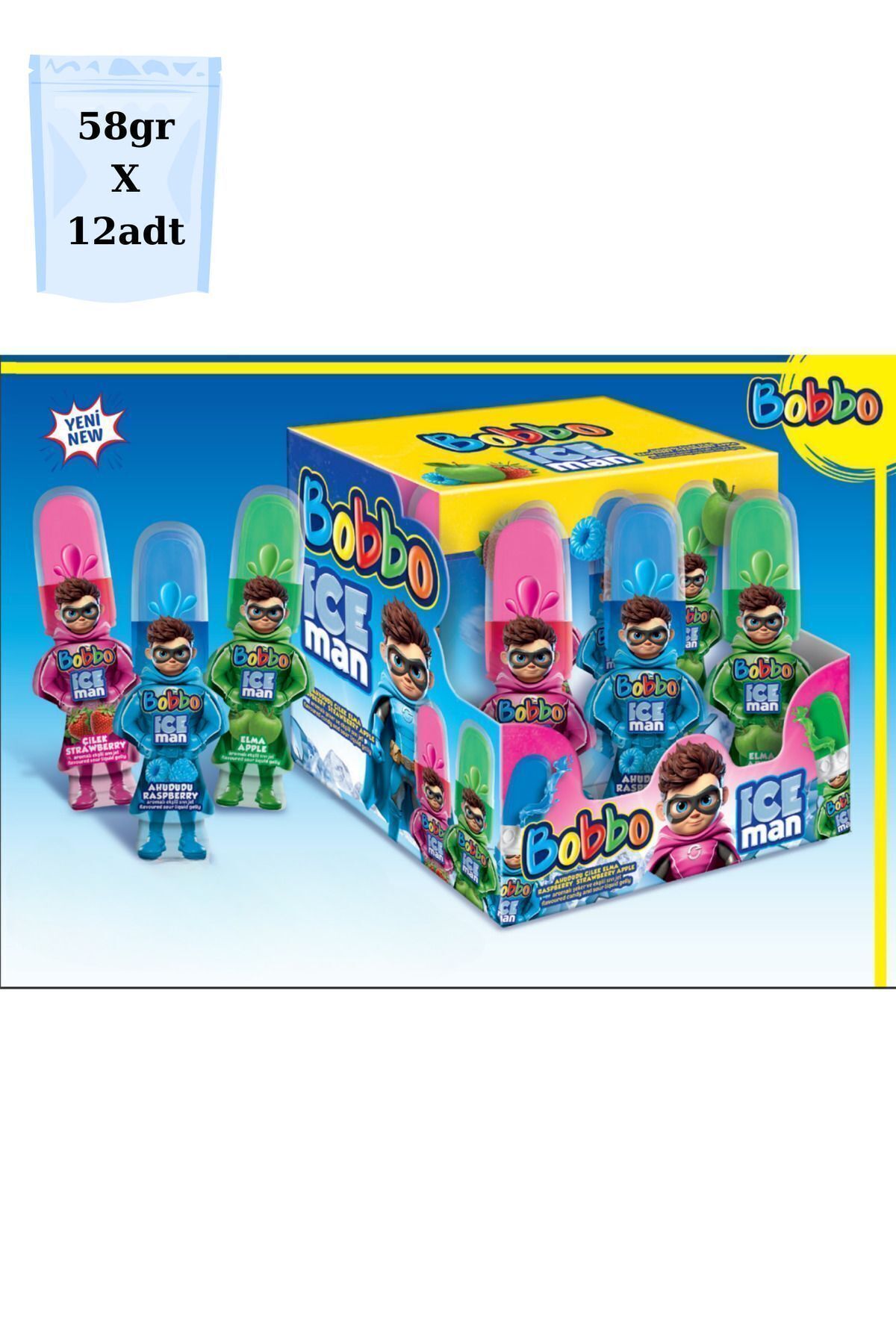 bobbo-Ice Man Toy - Strawberry, Raspberry and Apple Flavored 58Grx12Adt 2