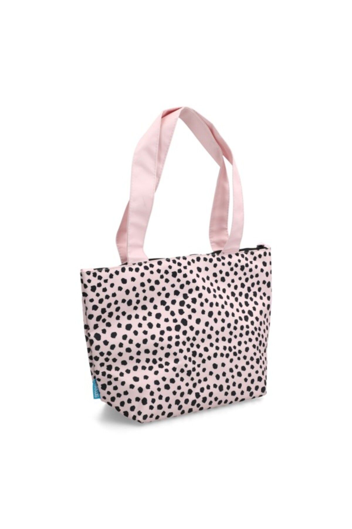 Smash-Miami Dots Printed Zipper Closure Lightweight Tote Bag 3