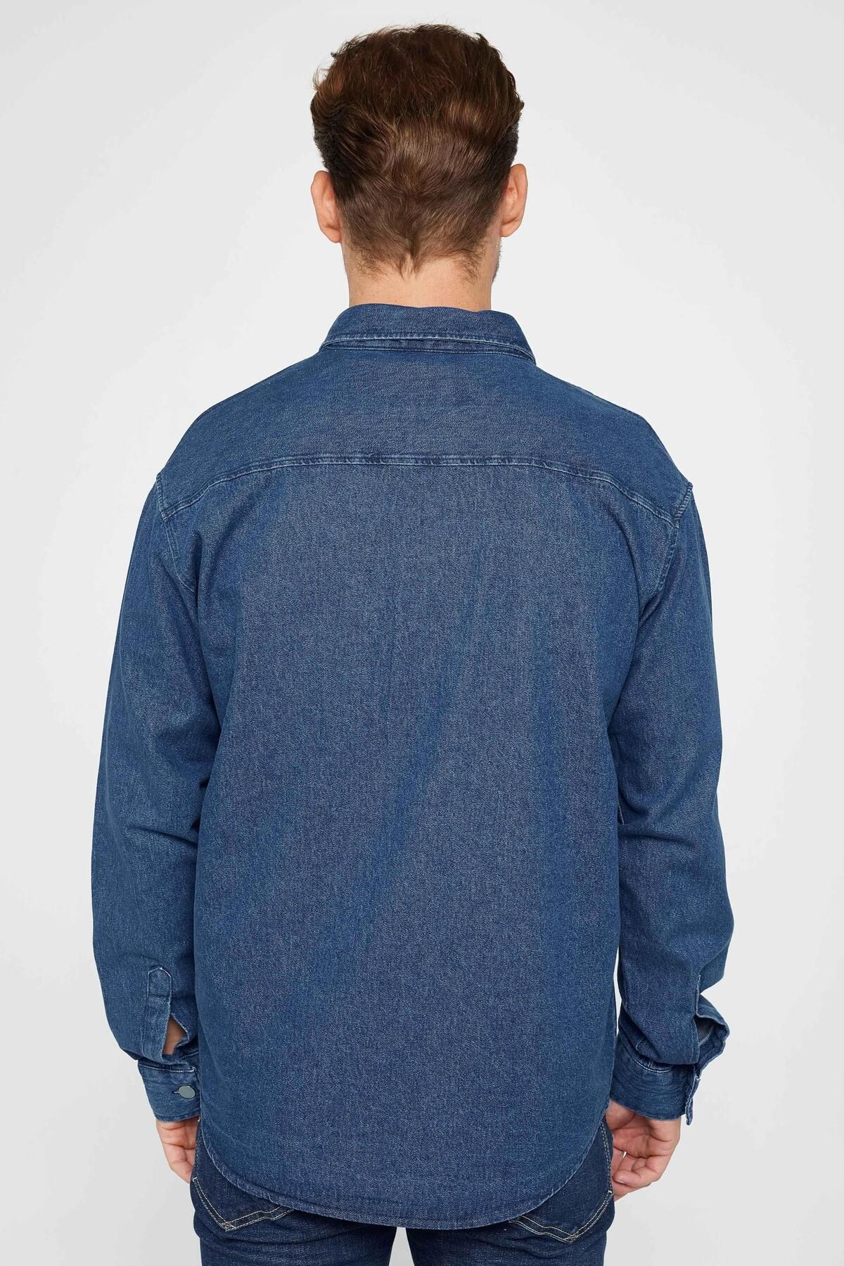 Tudors-Unisex Indigo Denim Overshirt - Relaxed Fit, Double Pockets, Style Shirt 5