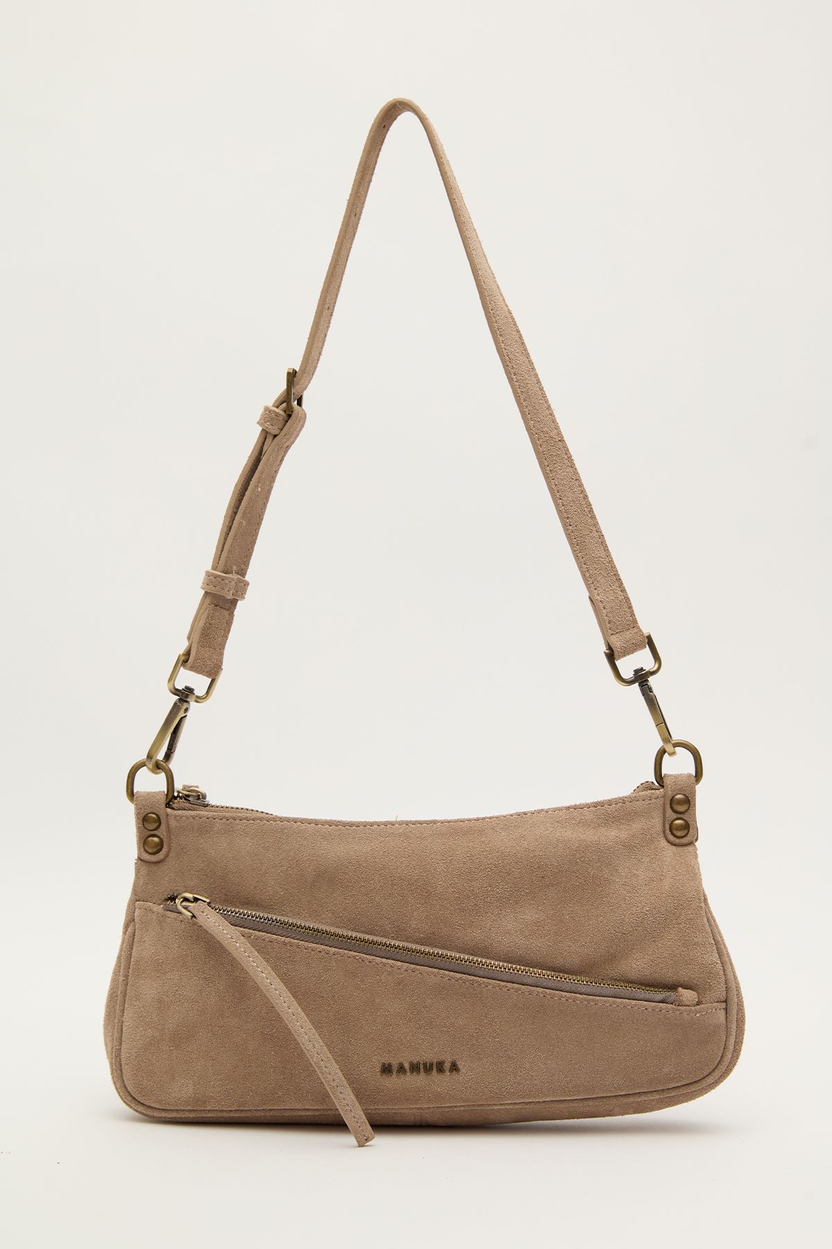 Manuka-Suede Baguette Bag - Sand Color 4