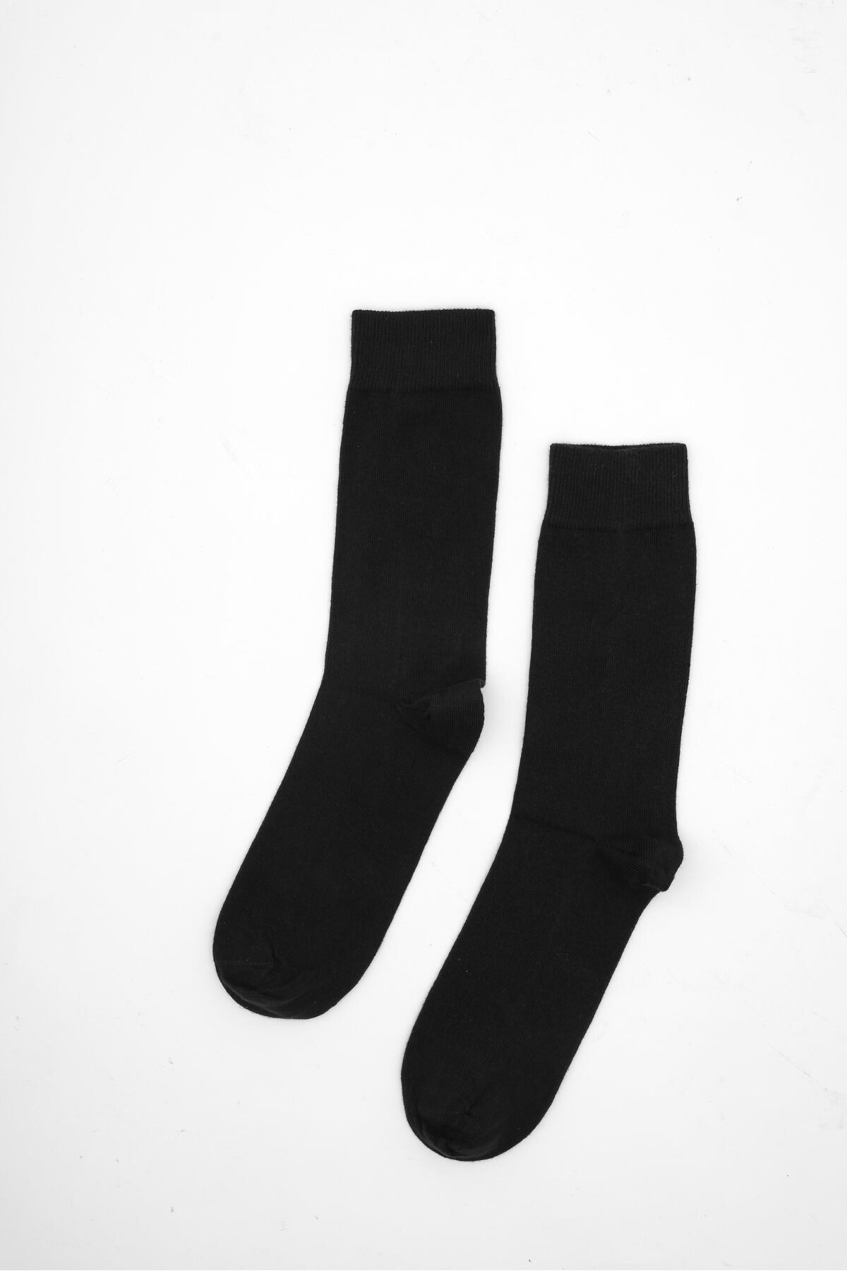 odelon-Men's Cotton 3-Piece Black Socks 5