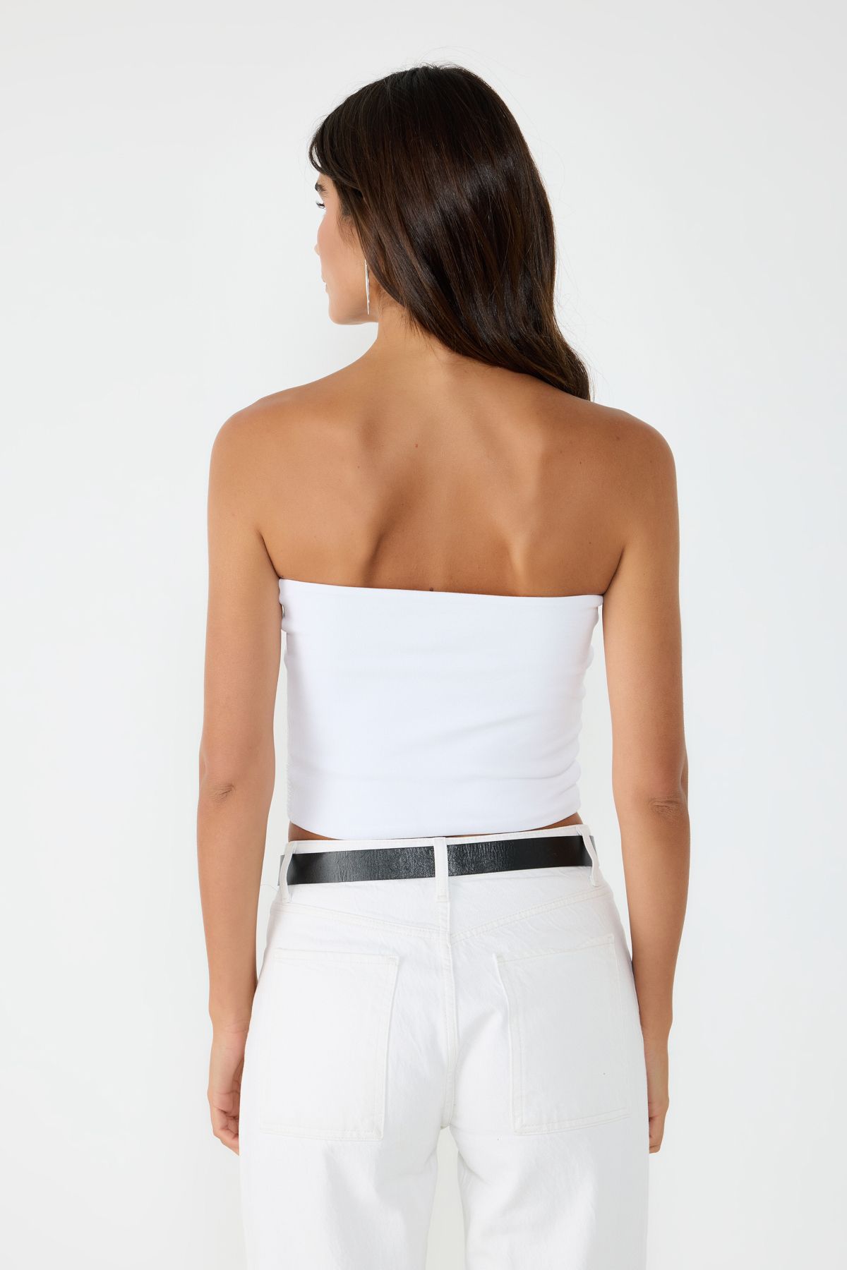 No Matter What-ÜstStone-Embellished Strapless Crop Top 5