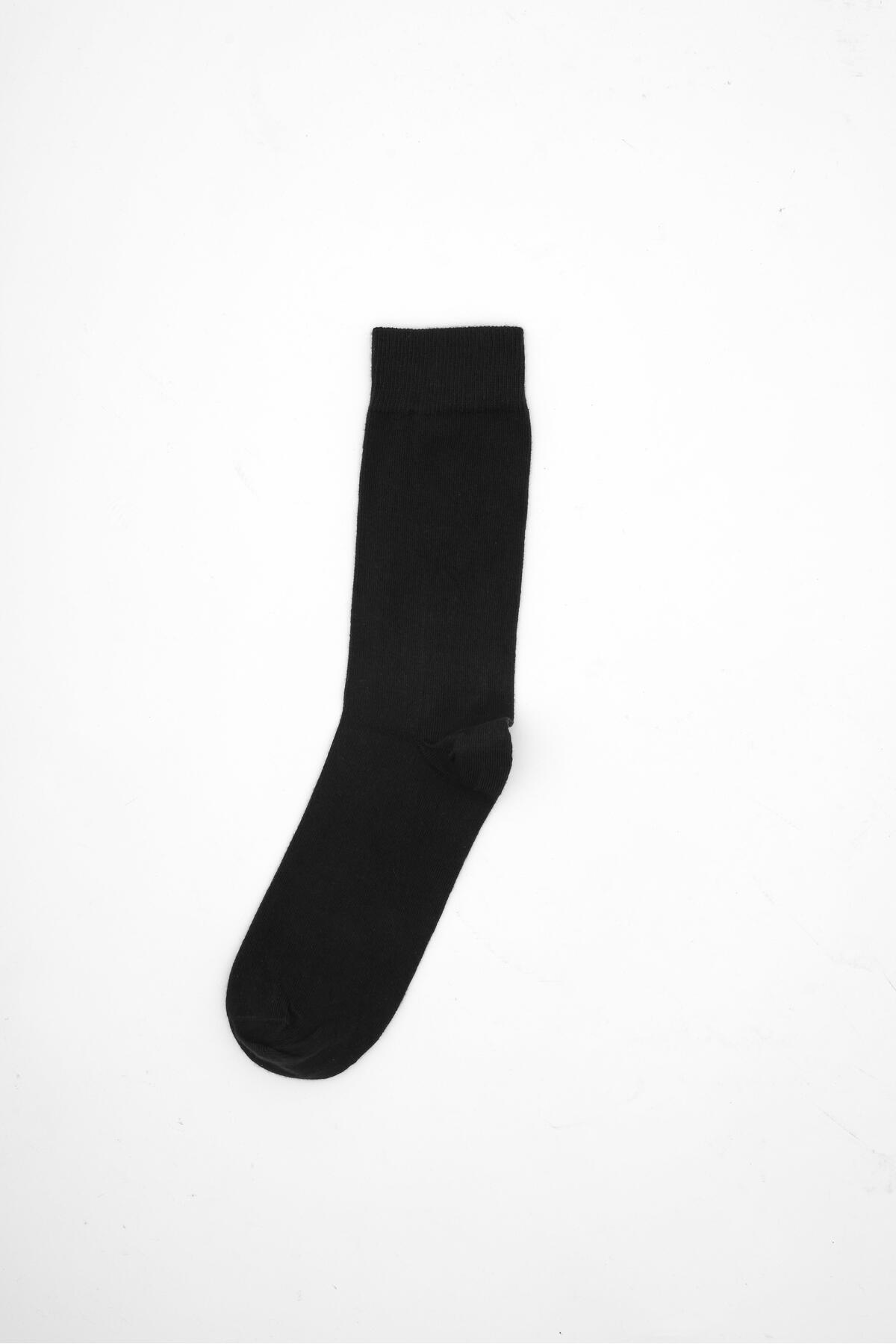 odelon-Men's Cotton 3-Piece Black Socks 3