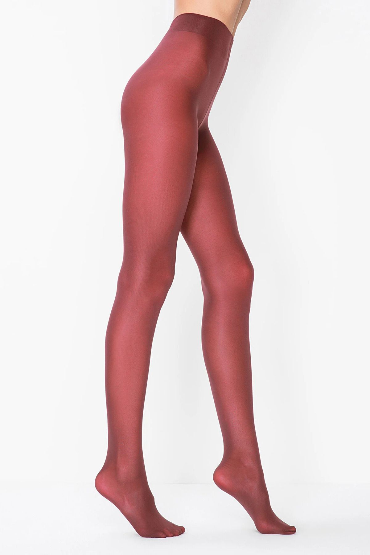 Penti-Women's Wine Red Opaque 50 Denier Medium Thick Very Soft Pantyhose 1