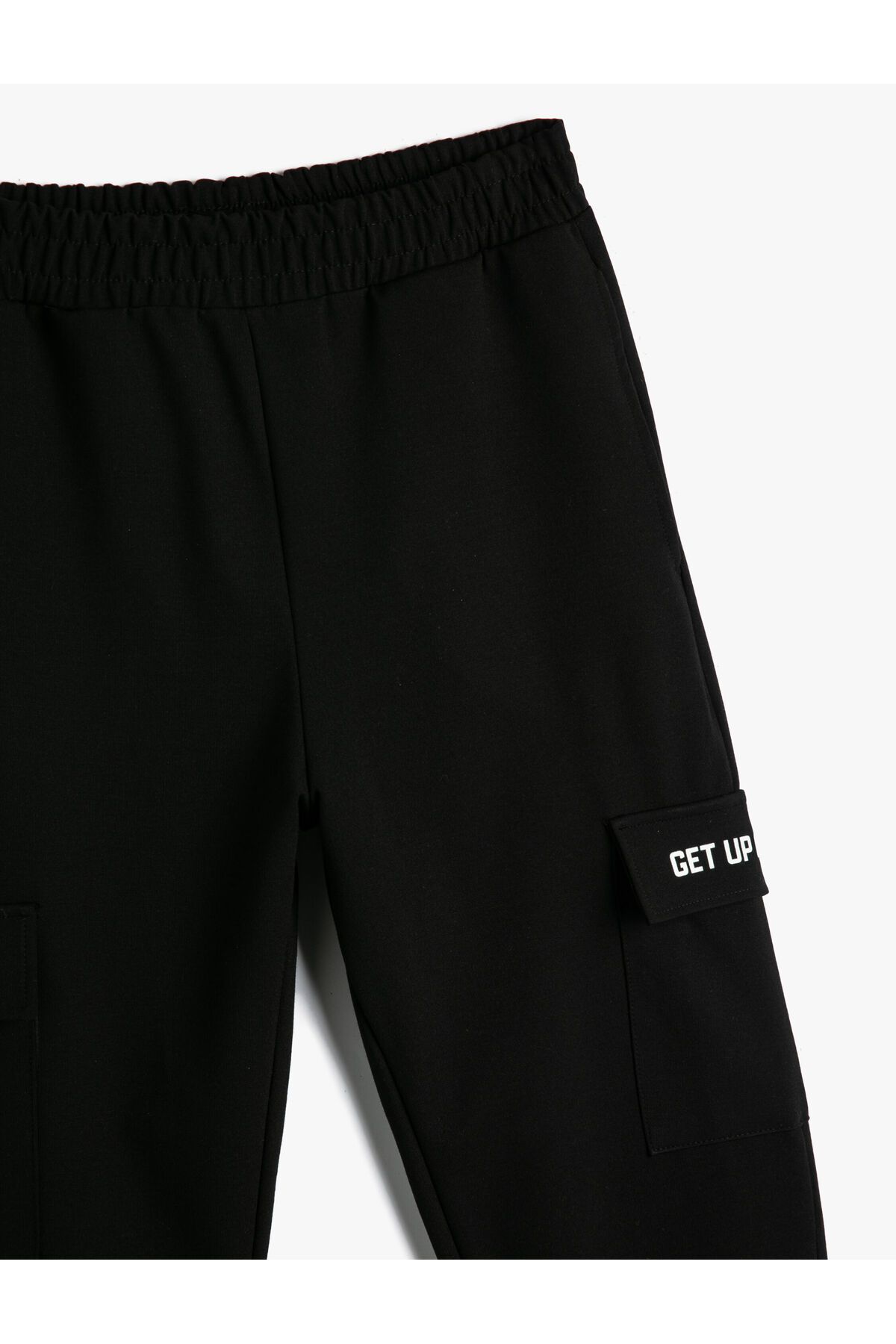 Koton-Cargo Sweatpants Jogger derék rugalmas derékzseb Részletes szlogen 3