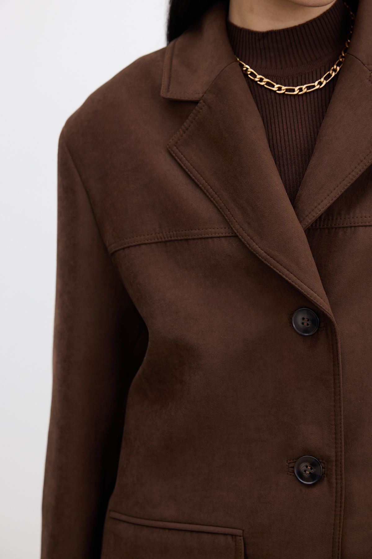 Manuka-Καστόρινο καφέ Classic Faux Jacket 7