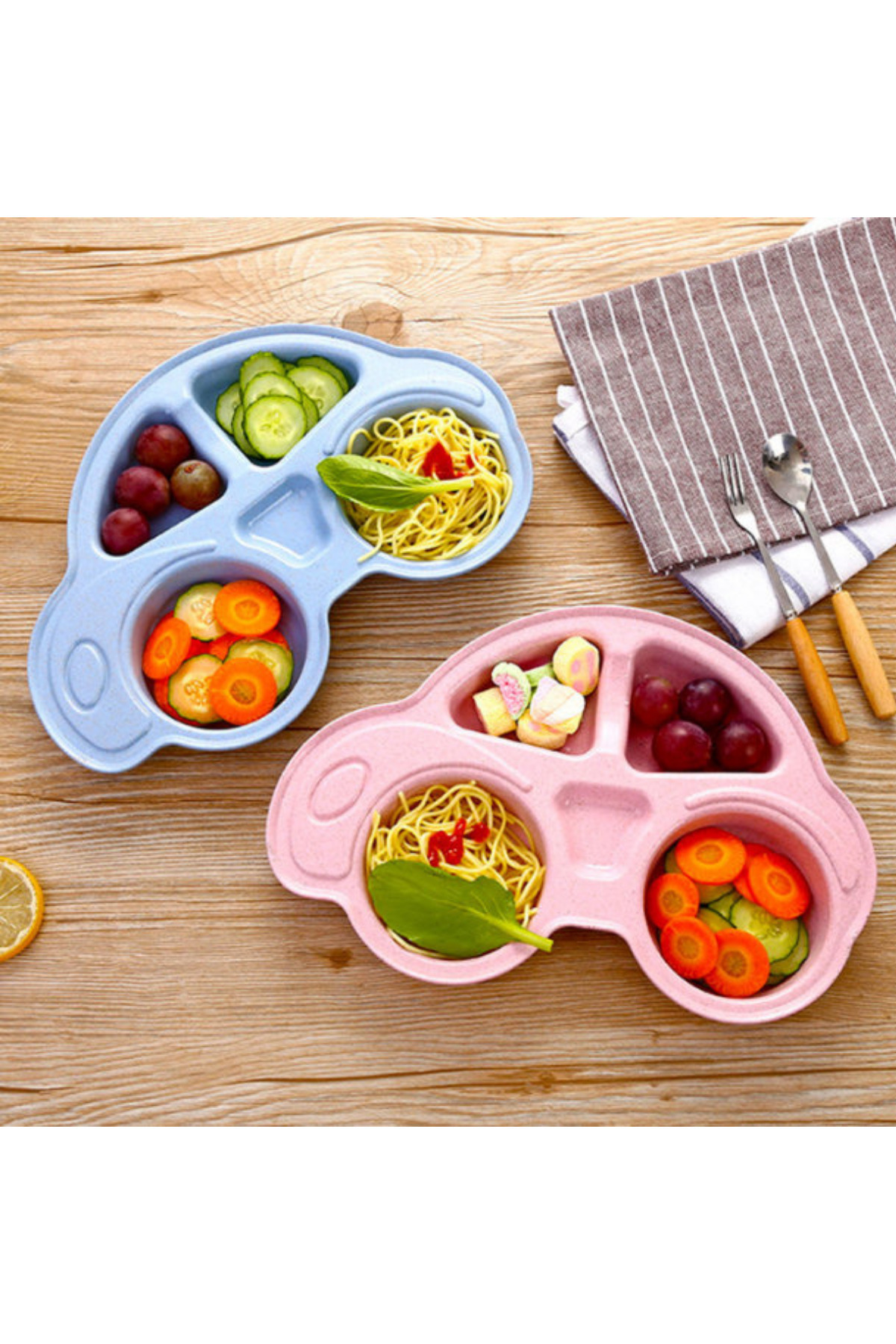 WAPPA Sarı Araba Figürlü Bölmeli Bebek Mama Tabağı fotoğrafı 2 (önizleme)