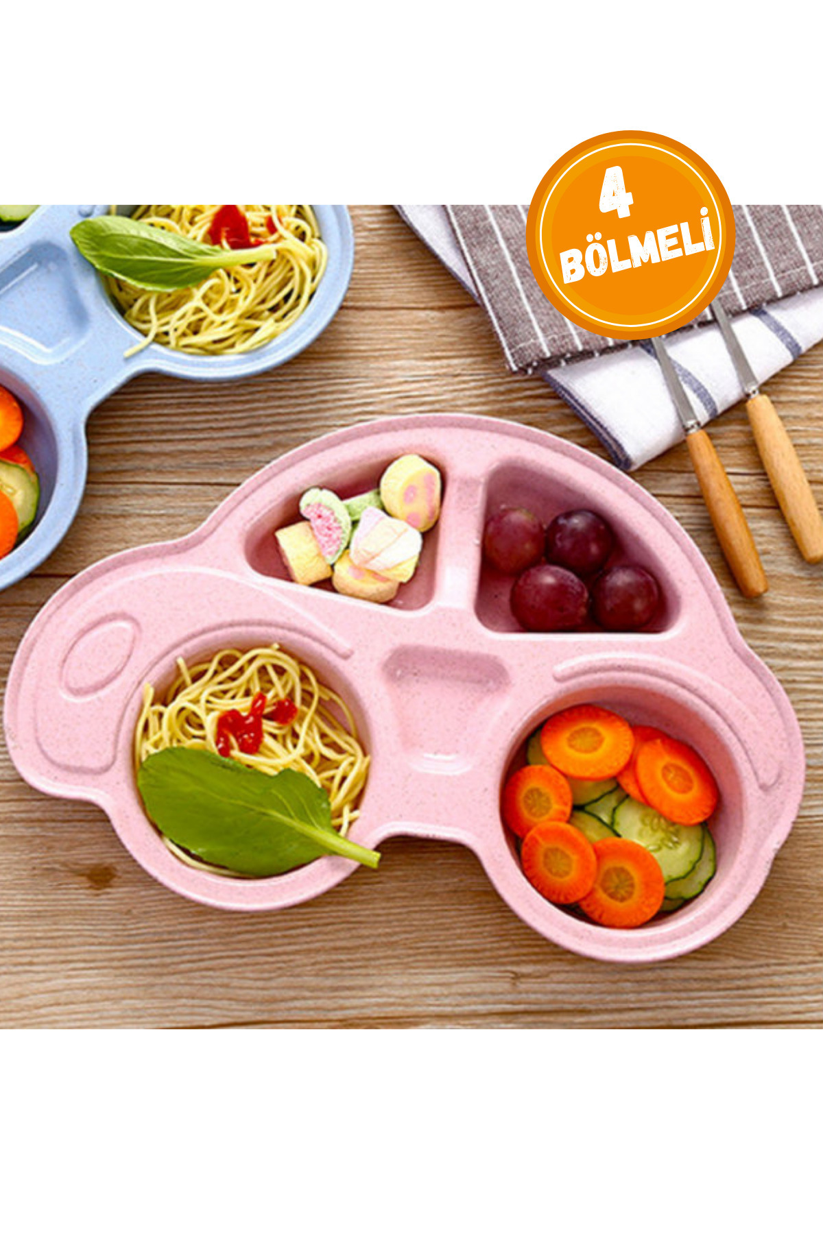 WAPPA Sarı Araba Figürlü Bölmeli Bebek Mama Tabağı fotoğrafı 3 (önizleme)