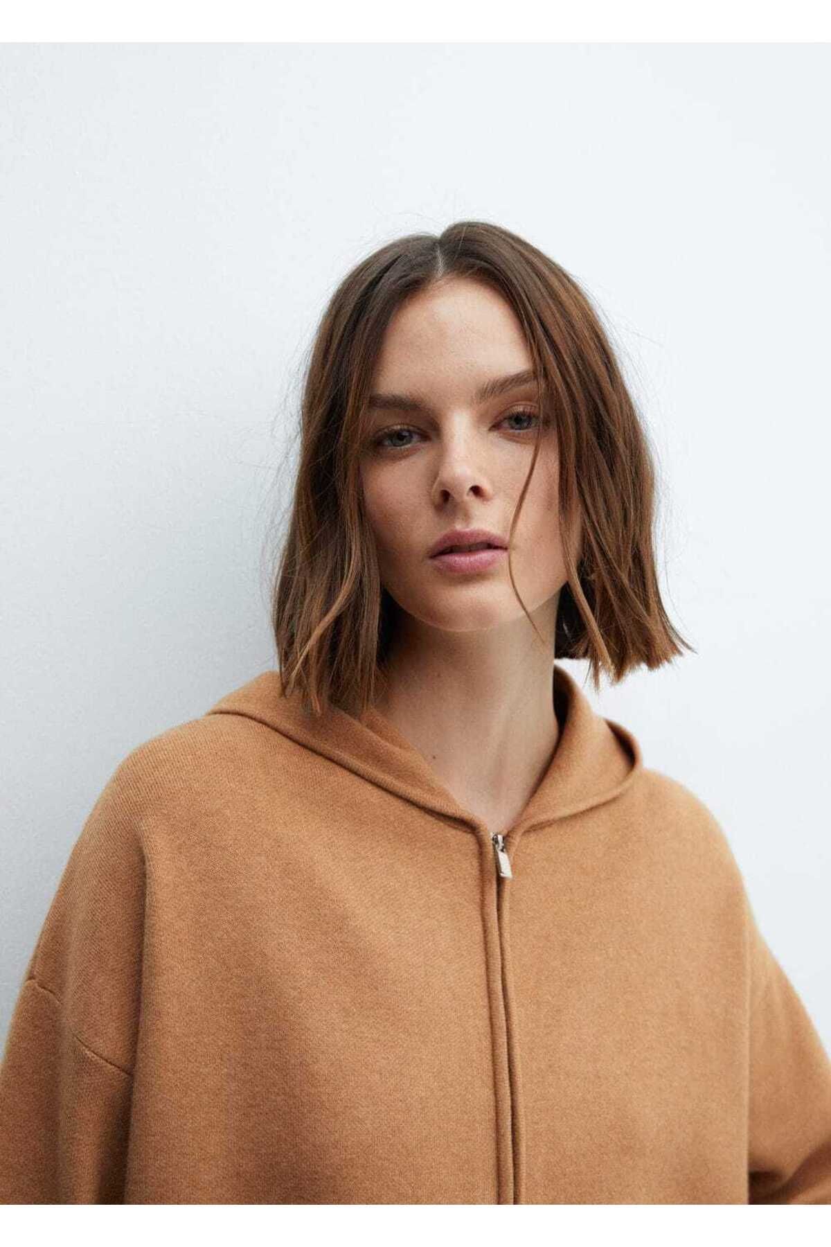 MANGO Woman-Dzianinowa bluza zapinana na zamek 7