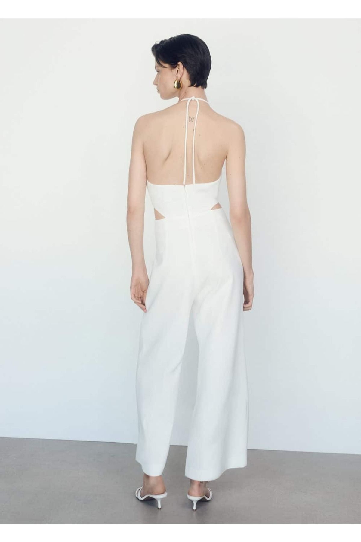 MANGO Woman-Halter Collar Perforated Jumpsuit 4