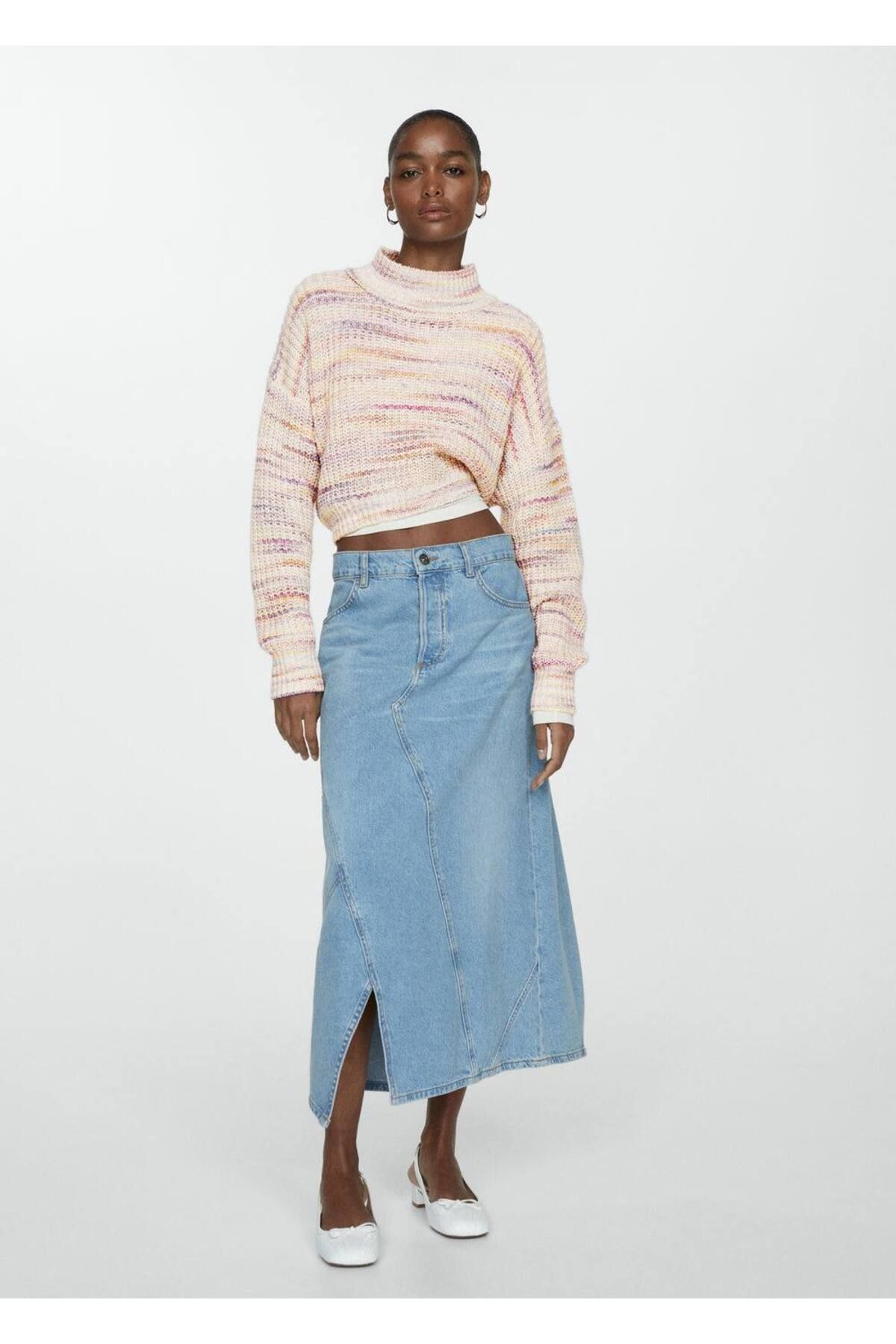 MANGO Woman-Knitwear Cropped Svetr 2