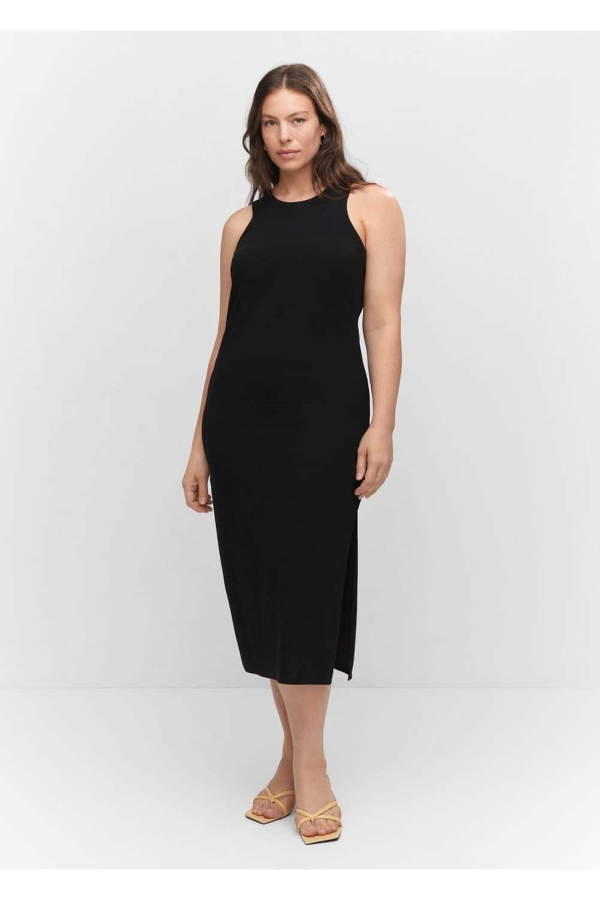 MANGO Woman-Rochie midi deschisă 7