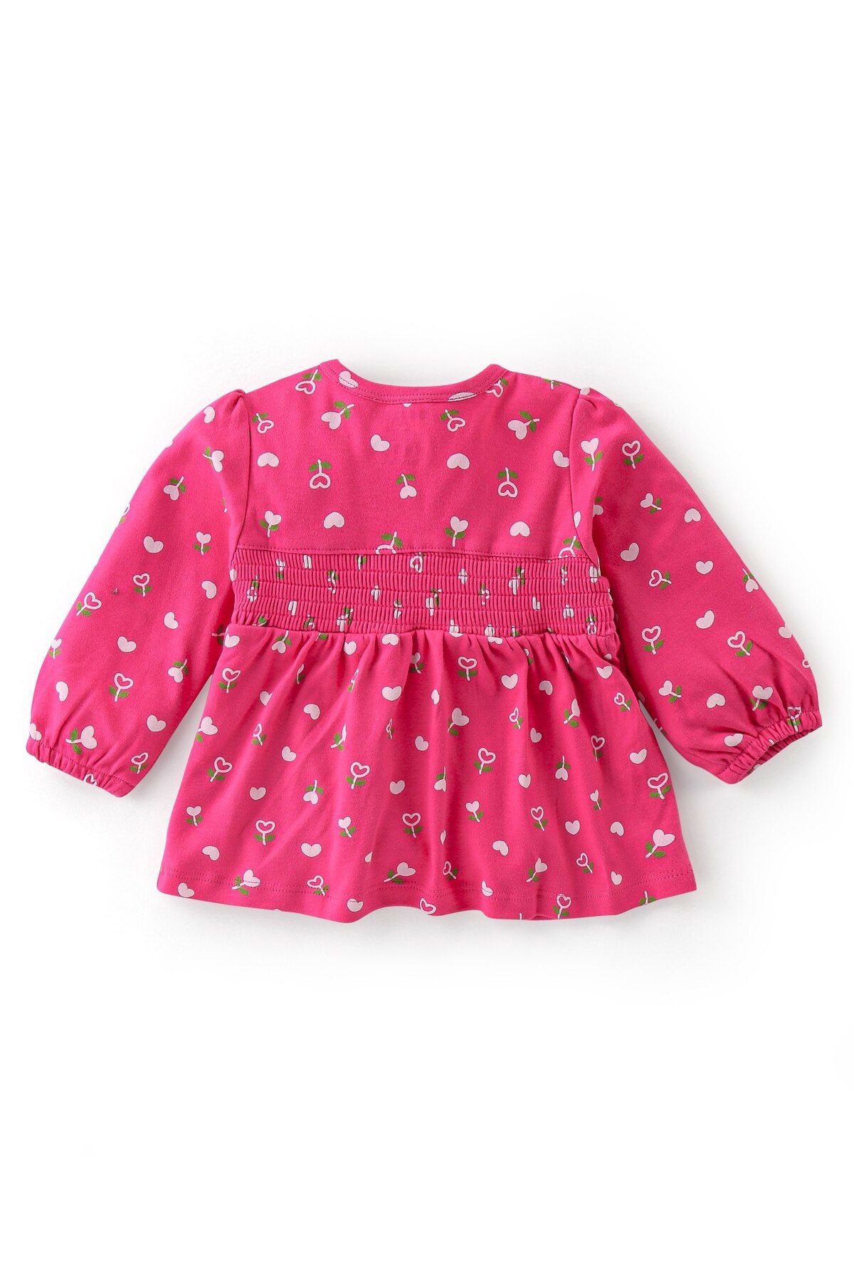 Babyoye-Eco Conscious 100% Cotton Full Sleeves Top & Legging Heart Print - Pink & White 3