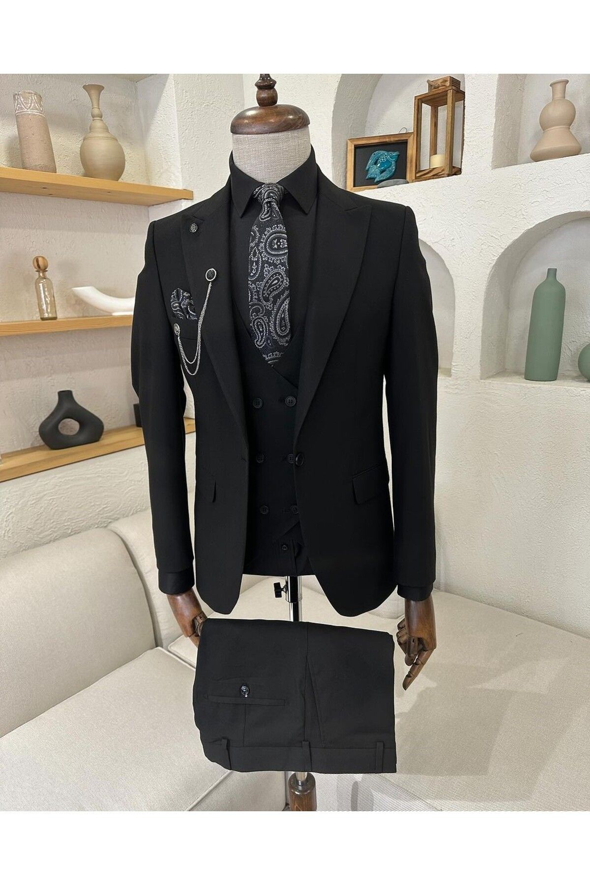 sarprun fashion Yelekli Dar Kesim Slim Takım Elbise
