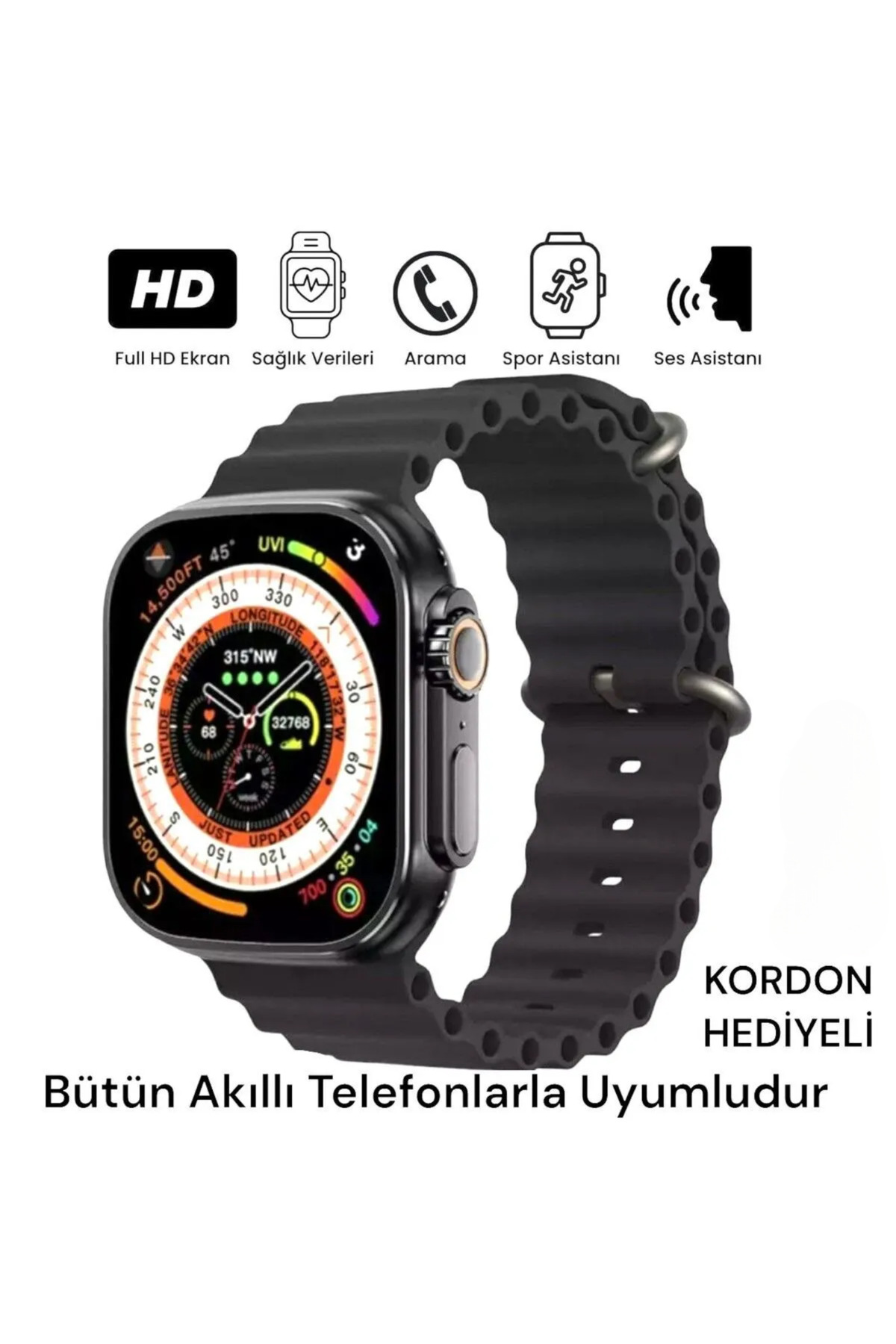 t 800 ultra Smart watch 49 mm double strap 2025 Model Android and iOS supported watch 8 ultra