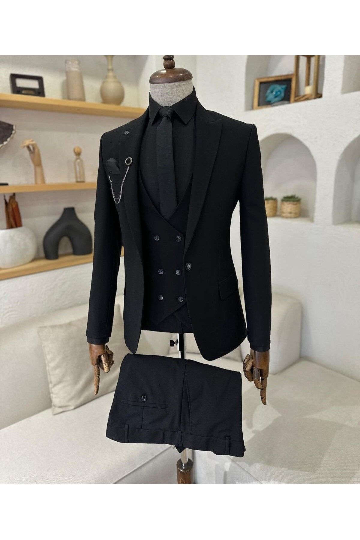 sarprun fashion Yelekli Dar Kesim Slim Takım Elbise
