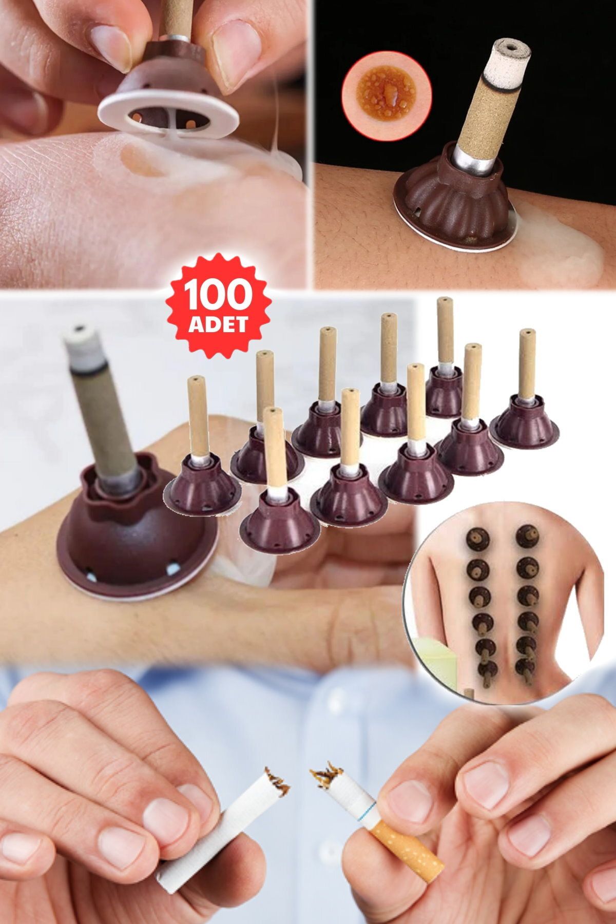AboutThePerfect Doğal Duman Önleyici Yama, Sigarayı Bırakmaya Yardımcı, Pelin Otu, Akupunktur, Vücut Temizliği