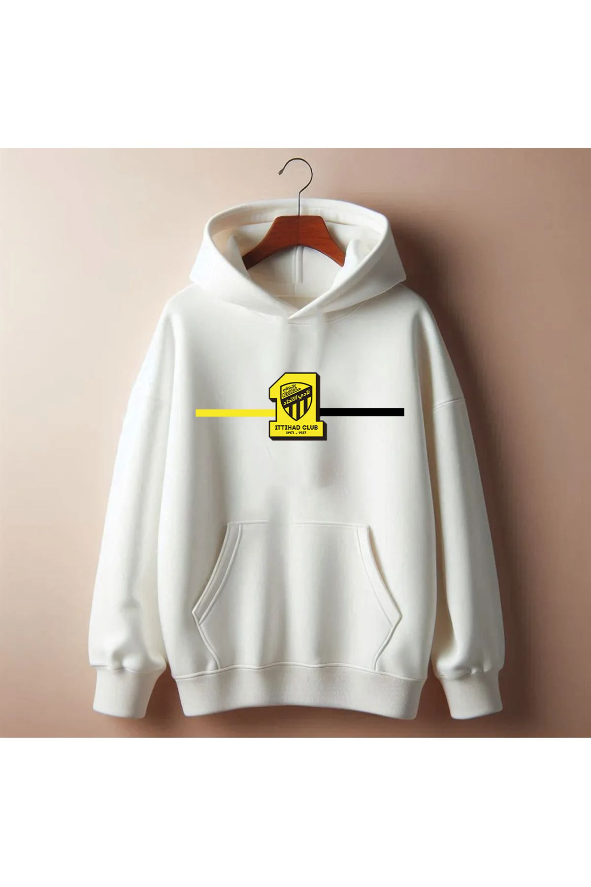 Pisa Art AL İttihad Özel Minimalist Tasarım Unisex Kapşonlu Taraftar Sweatshirt
