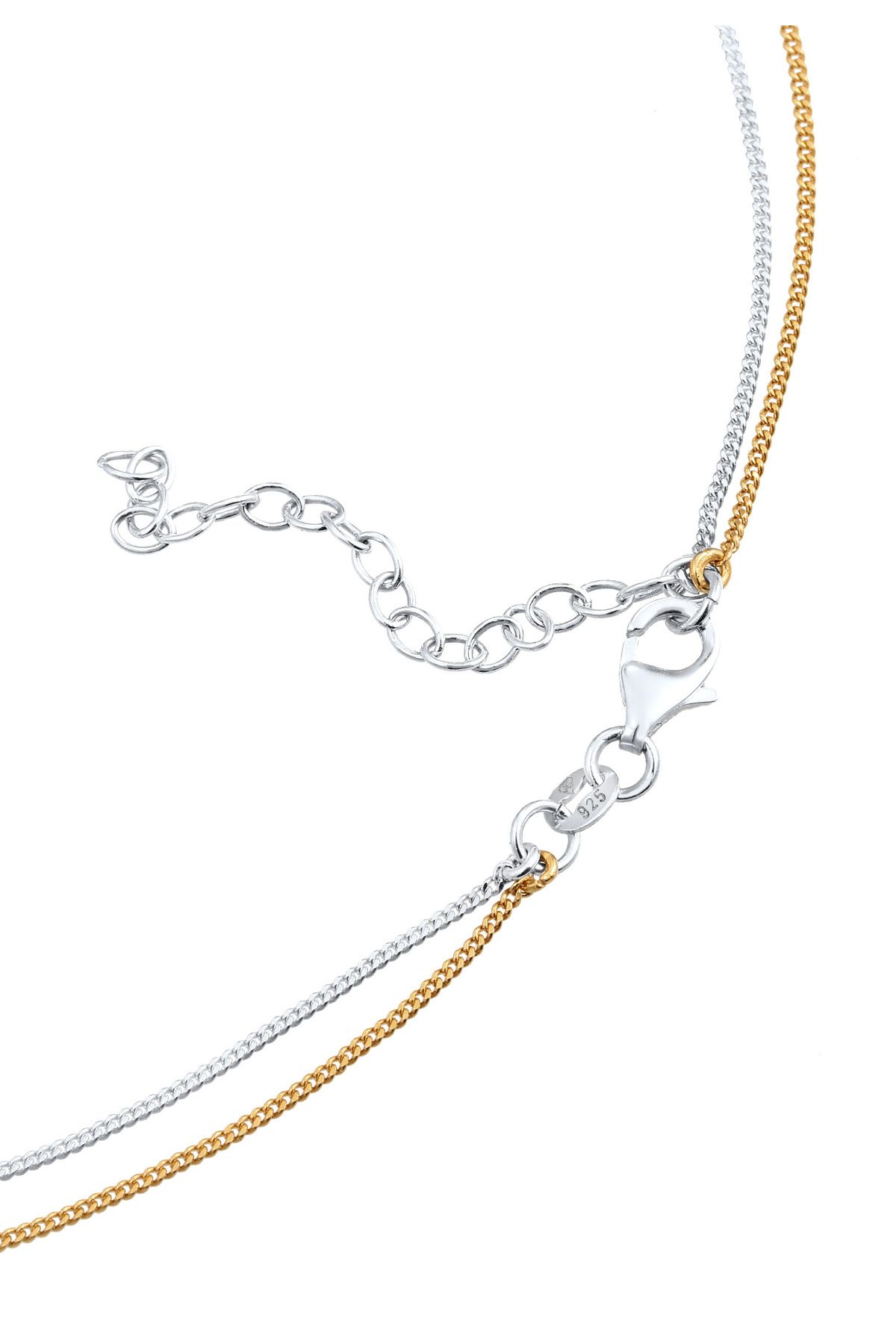 ELLI-Halskette Damen Plättchen Anhänger 2-lagig in 925 Sterling Silber 5