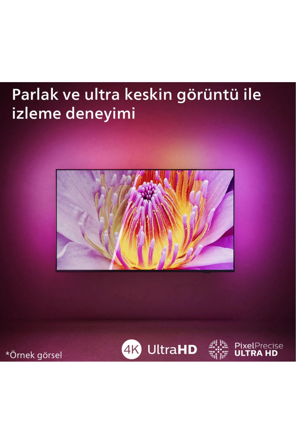 Philips 55 Inç 139 Cm 4k Uhd Led Dolby Atmos Titan Os Ambilight Tv Duvara Asma Aparatı Bizden Hediye