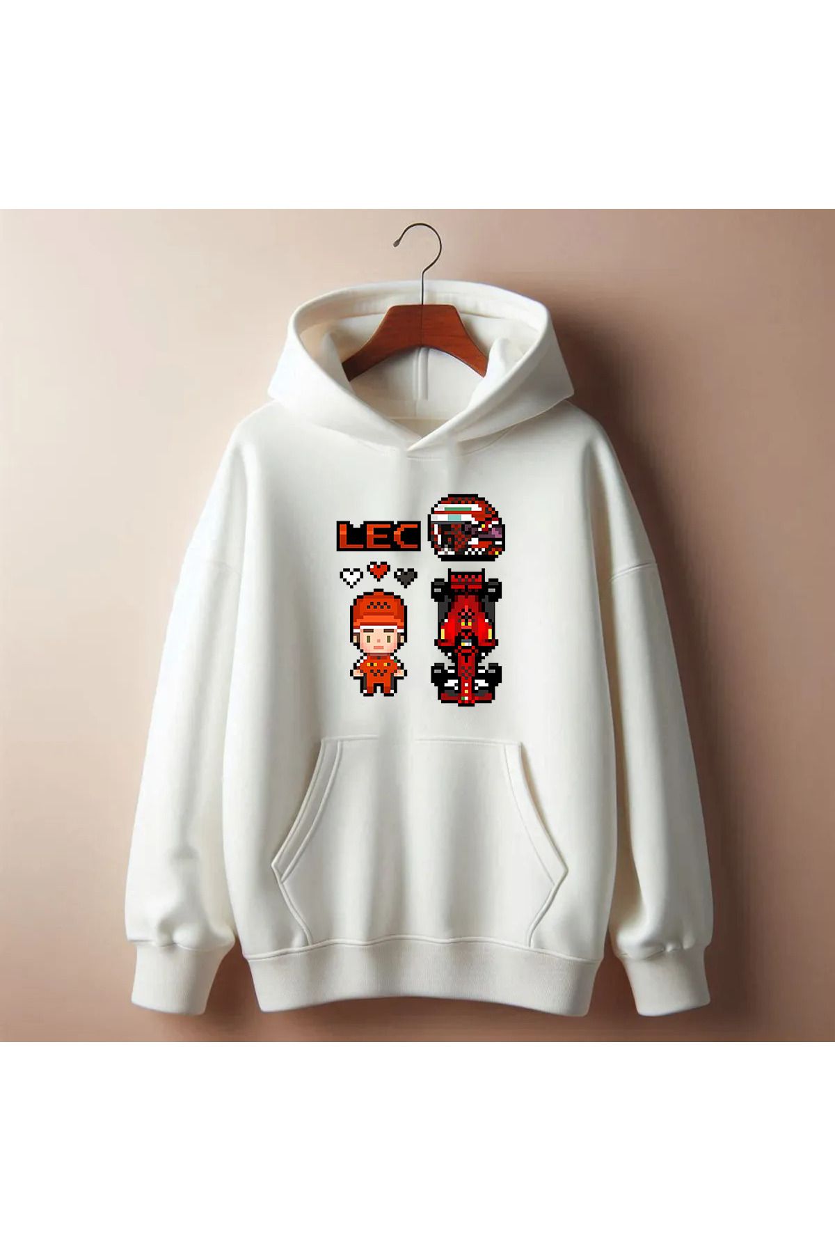 Pisa Art Charles Lecrec F1 Pixel Özel Tasarım Unisex Sweatshirt