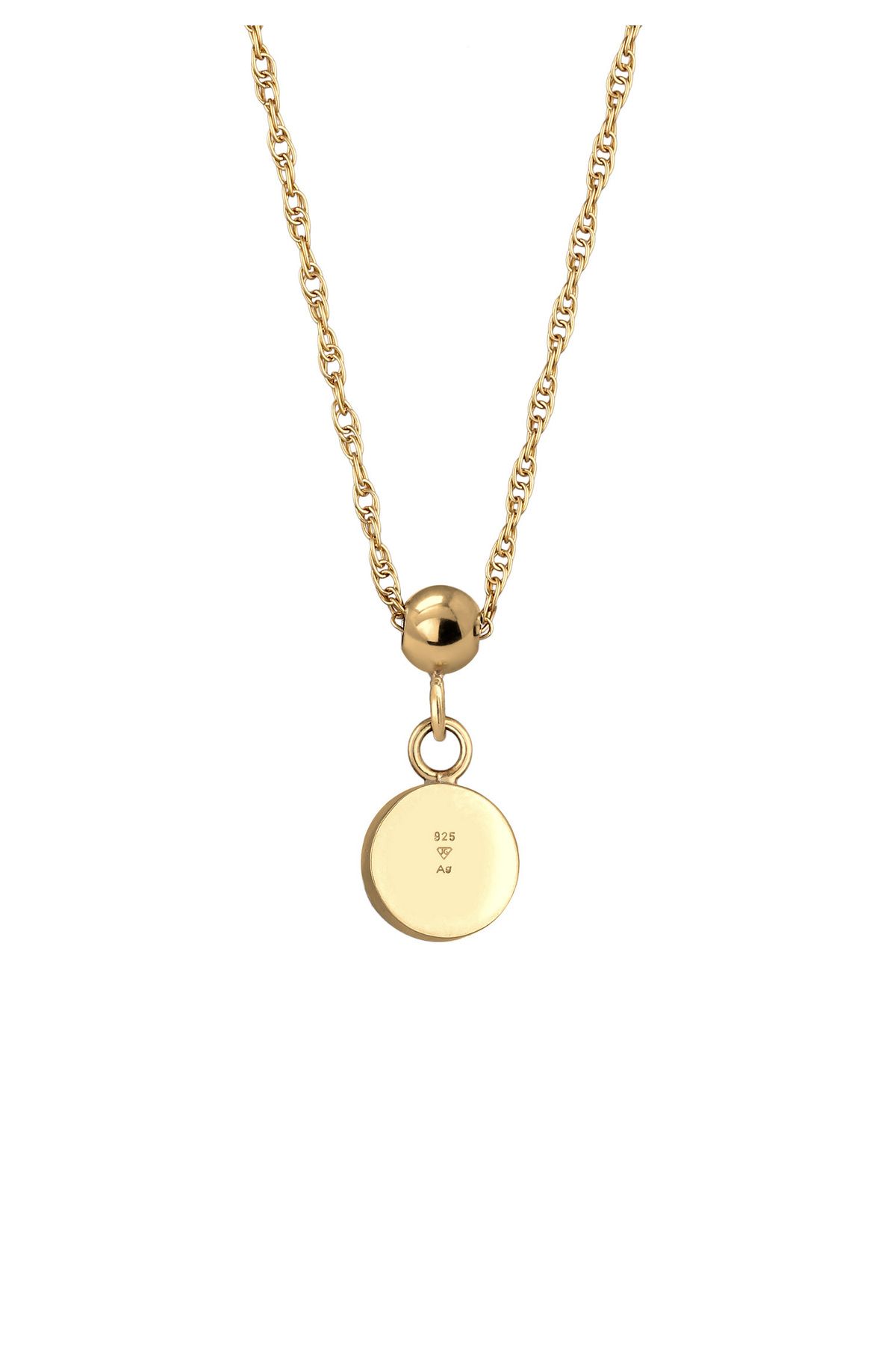 ELLI-Damen-Halskette mit rotem Granat-Cabochon-Schliff – Strass, Kettenglied, 925er Sterlingsilber 3